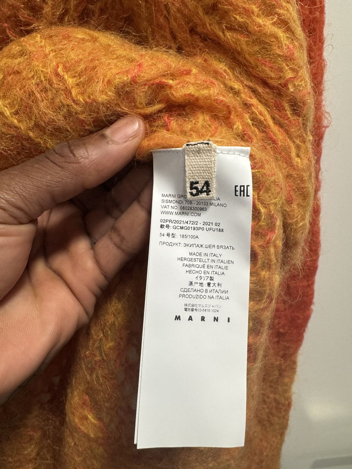 Marni Marni Mohair sprayed lined orange sweater Size US XXL / EU 58 / 5 - 3 Thumbnail
