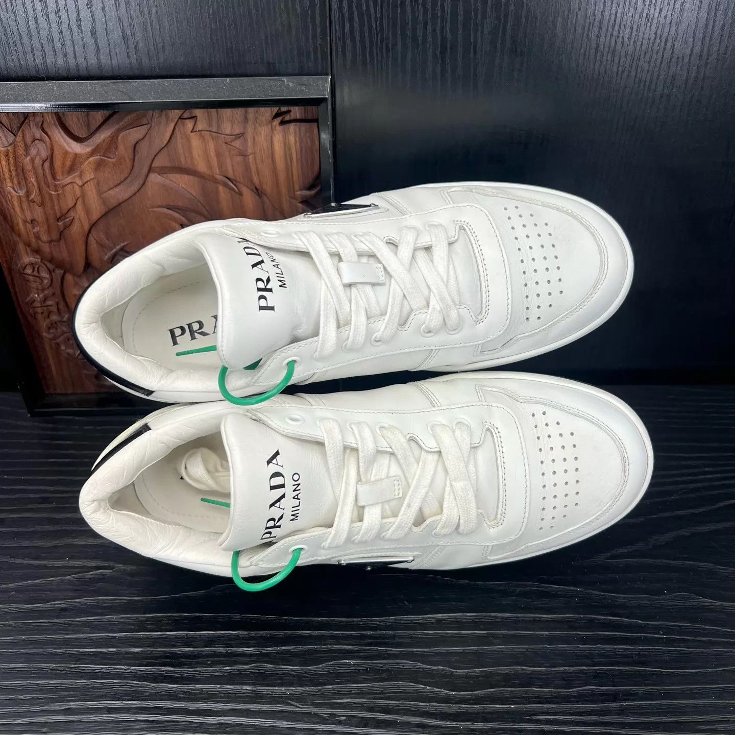 Prada Prada White Triangle Logo Sneakers 6/40 Size US 7 / EU 40 - 6 Thumbnail