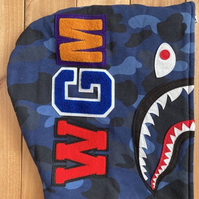 Bape BAPE Blue camo x Navy shark full zip hoodie a bathing ape Size US M / EU 48-50 / 2 - 5 Thumbnail