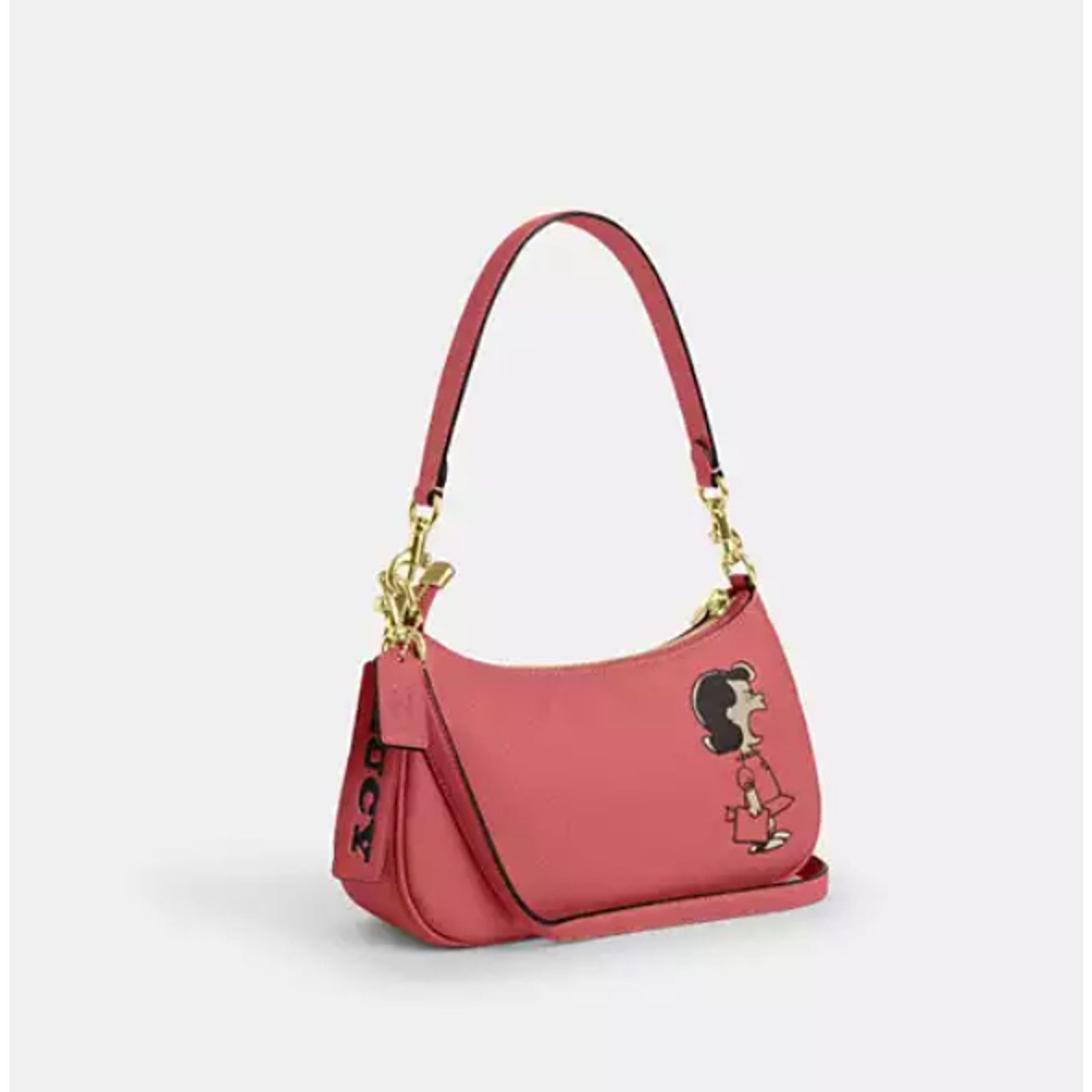 Coach Coach X Peanuts Teri Shoulder Bag Lucy Leather/Bright Coral Size ONE SIZE - 4 Thumbnail