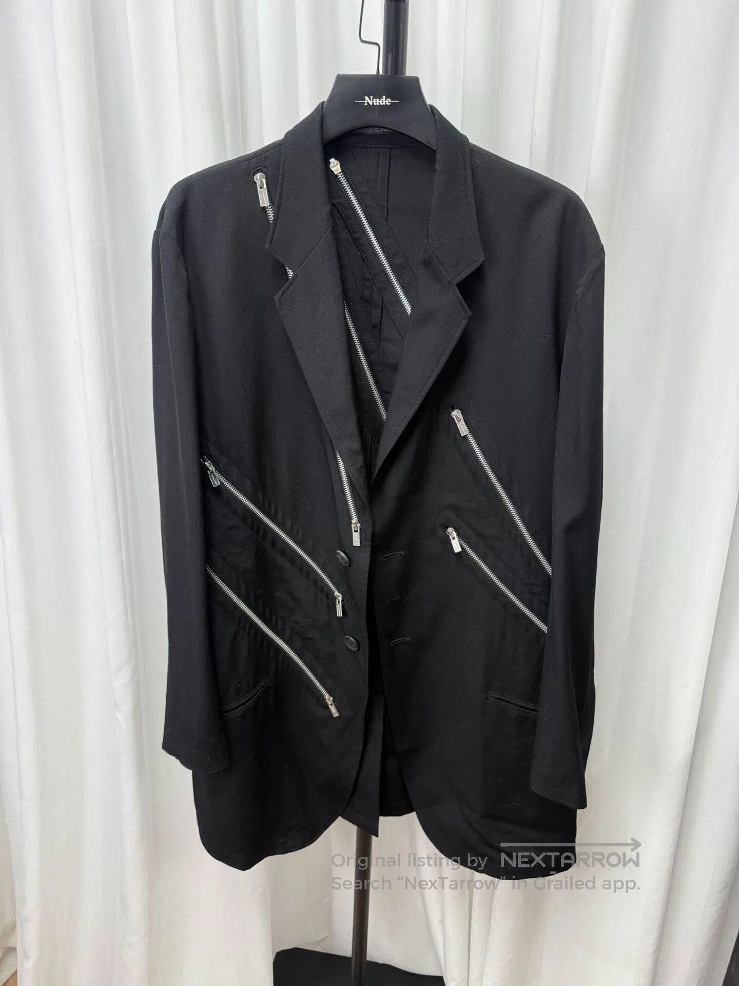 Yohji Yamamoto Yohji Yamamoto Pour Homme Zip Wool Blazer. Size US L / EU 52-54 / 3 - 1 Thumbnail