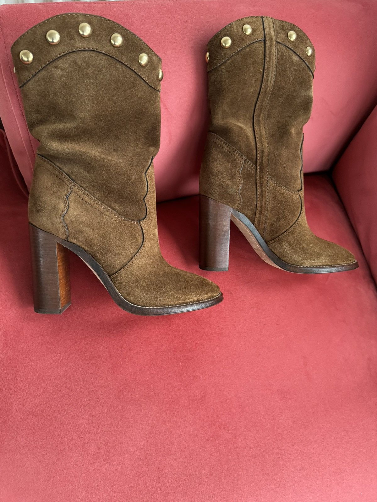 Saint Laurent Paris Saint Laurent Kate brown suede boots, 36 it Size US 6 / IT 36 - 3 Thumbnail