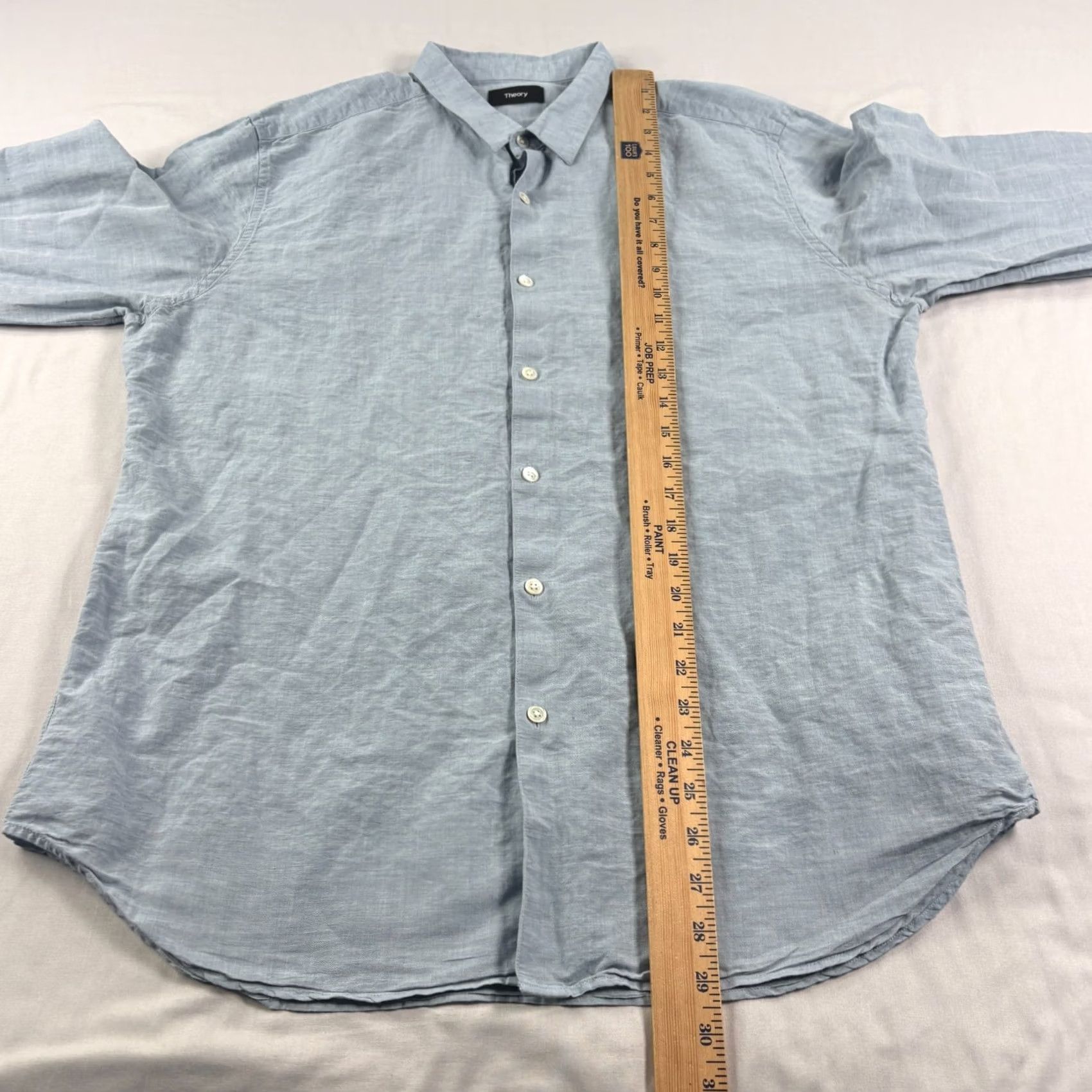 Theory Theory Shirt Mens XL Blue Button Up Long Sleeve Beach Casual Size US XL / EU 56 / 4 - 4 Thumbnail