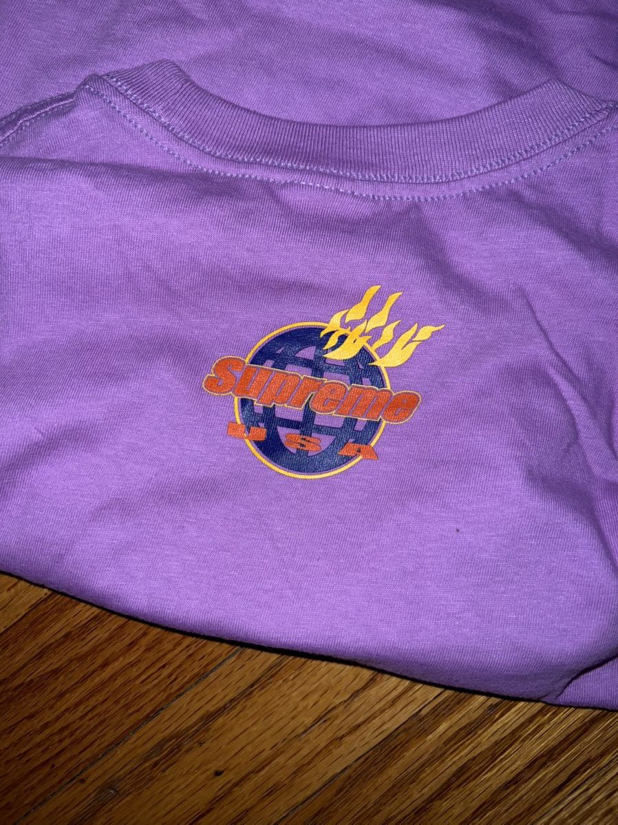 Supreme Men’s Supreme Fire Tee Size Extra Large Light Purple Size US XL / EU 56 / 4 - 5 Thumbnail