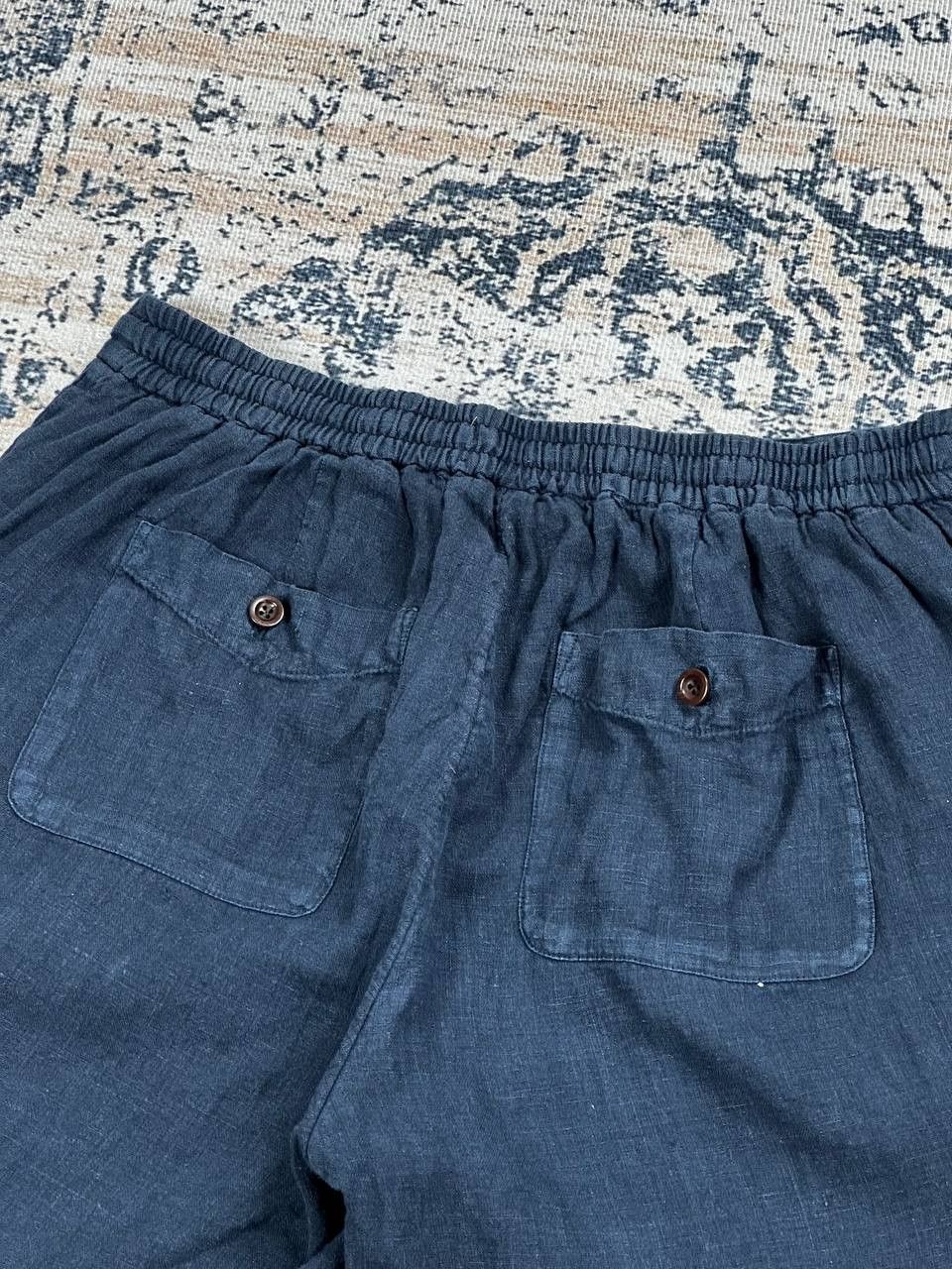 Kingsman × Mr P. Mr. P. Porter Luxury Linen Navy Shorts Size US 36 / EU 52 - 11 Thumbnail