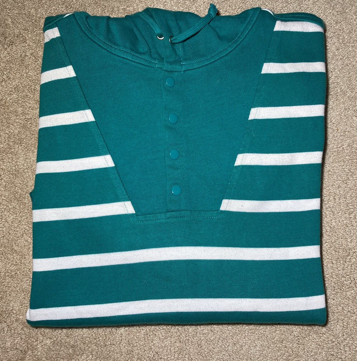 Supreme SS09 Supreme Striped Snap Placket Pullover Green 2009 Hoody Size US M / EU 48-50 / 2 - 1 Thumbnail