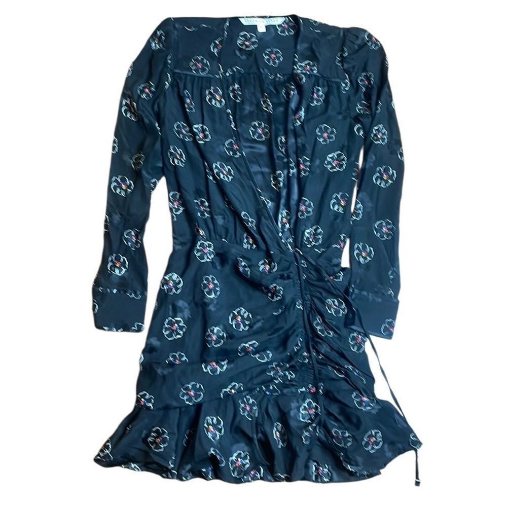 Veronica Beard Veronica Beard Anders Dress Black Silk Stretch Floral Long S Size S / US 4 / IT 40 - 2 Thumbnail