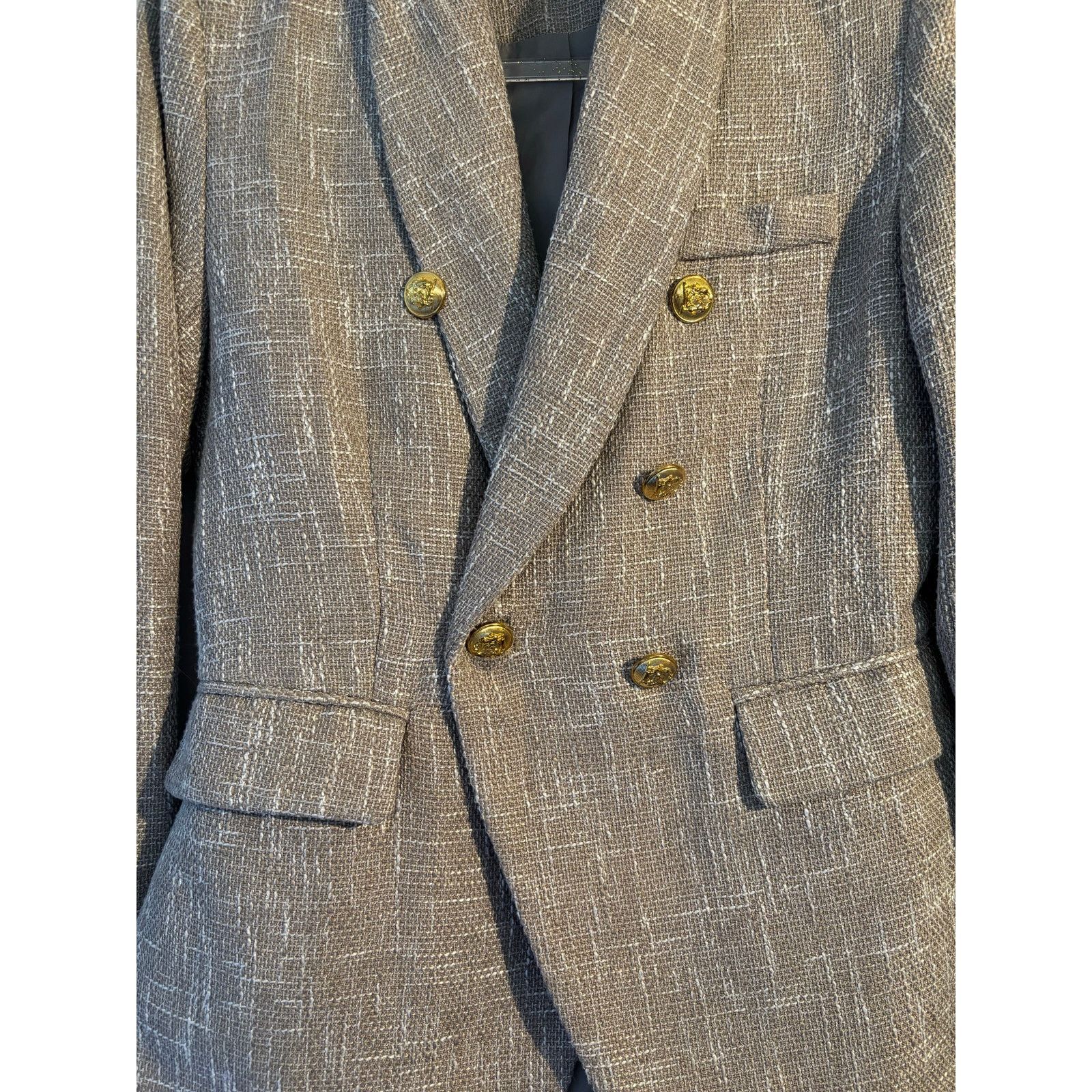 The Unbranded Brand Tweed Double-Breasted Blazer - Size Medium Size M / US 6-8 / IT 42-44 - 2 Thumbnail