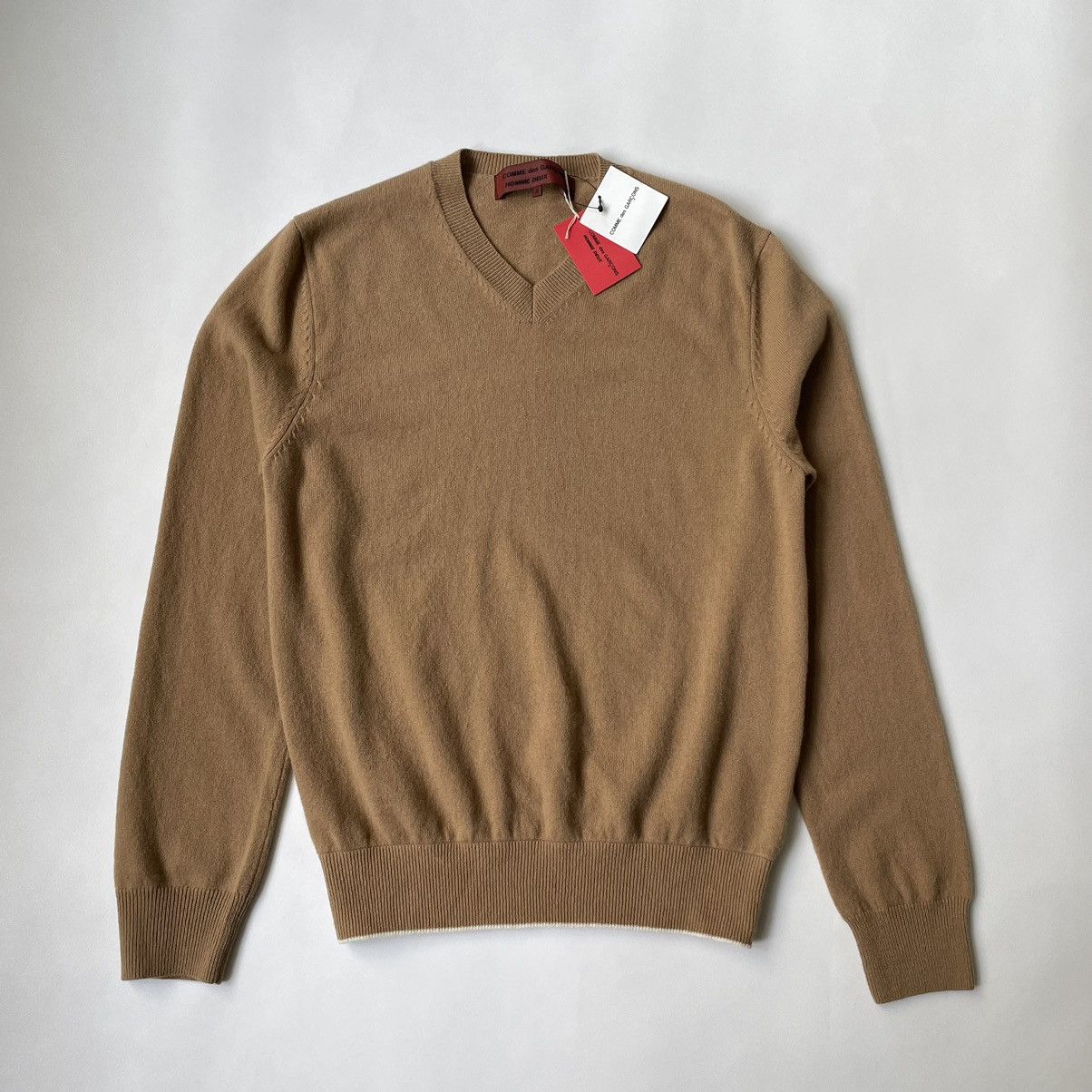 Comme des Garcons A/W 04 Camel Wool V Neck Sweater Size US M / EU 48-50 / 2 - 13 Thumbnail