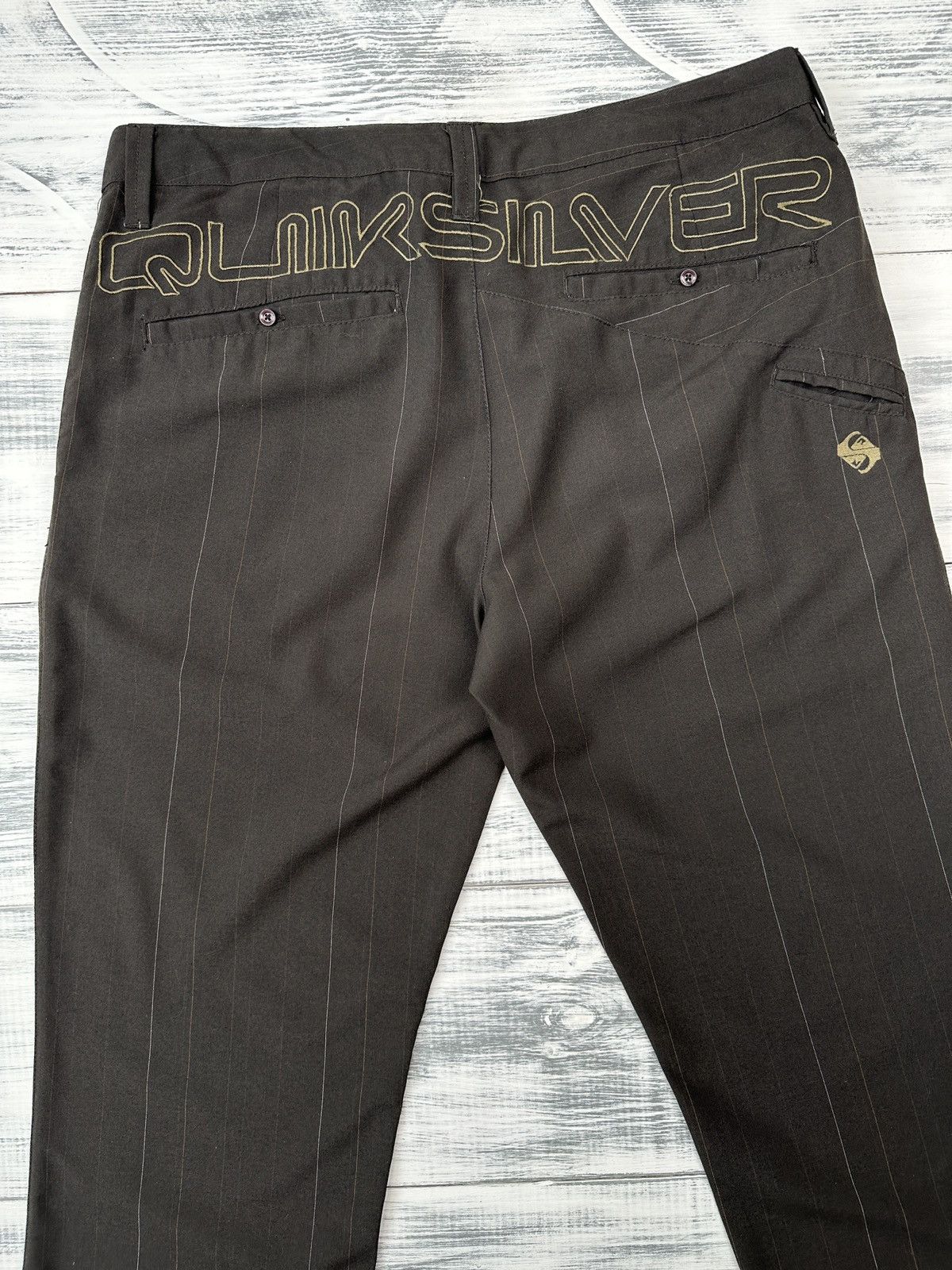 Quiksilver QUIKSILVER Big Embroidered Logo Striped Brown Pants Men’s 34 Size US 34 / EU 50 - 5 Thumbnail