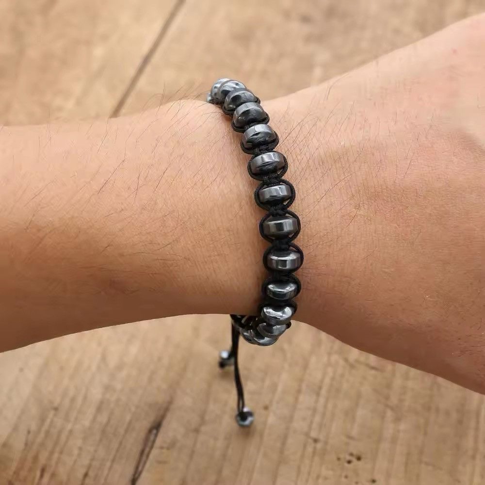 Jewelry 4*6mm Hematite Braided Bracelet Size ONE SIZE - 1 Thumbnail