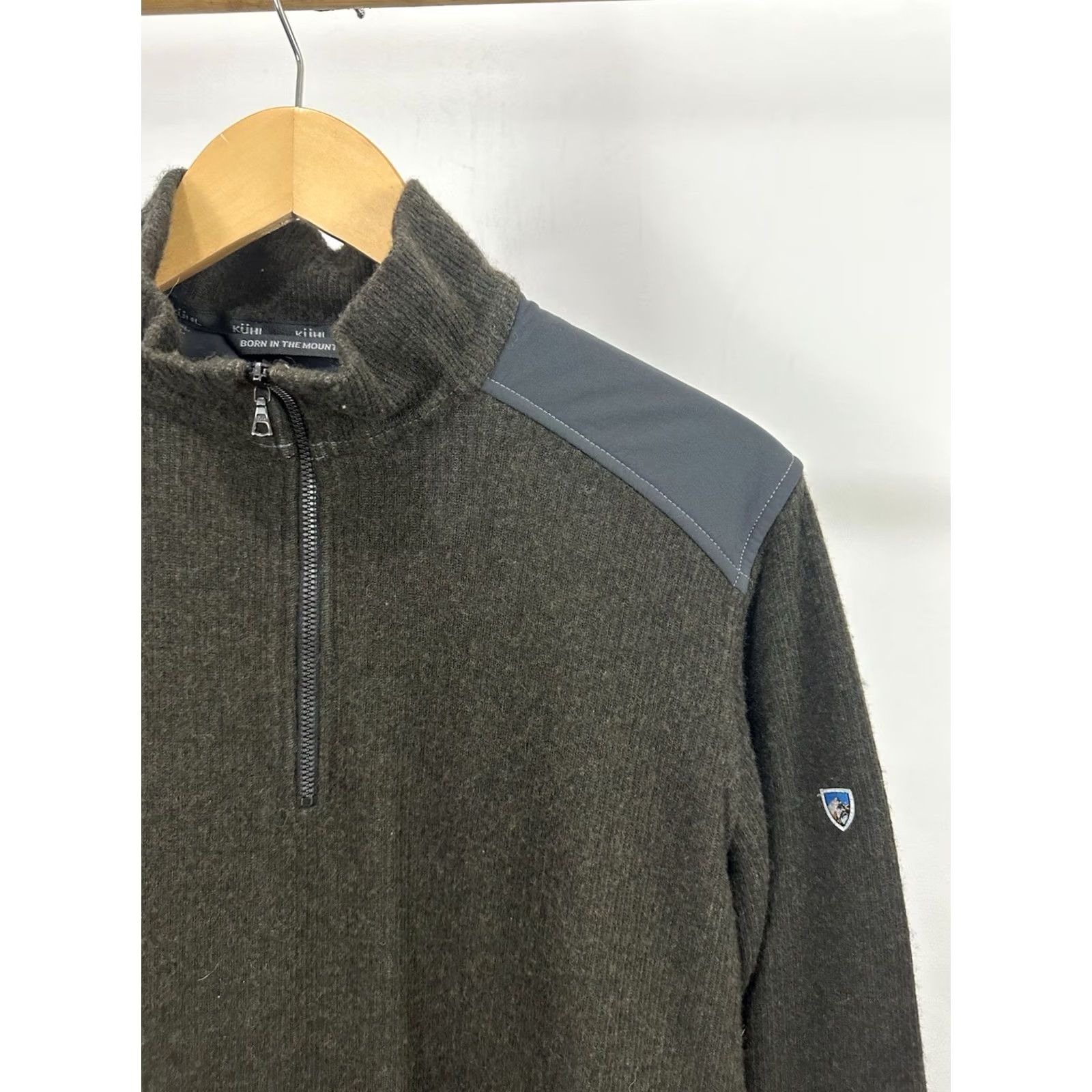 Vintage Kuhl Men's M OD Green Wool Blend Chianti Fleece 1/4 Zip Outdoor Sweater Size US M / EU 48-50 / 2 - 4 Thumbnail