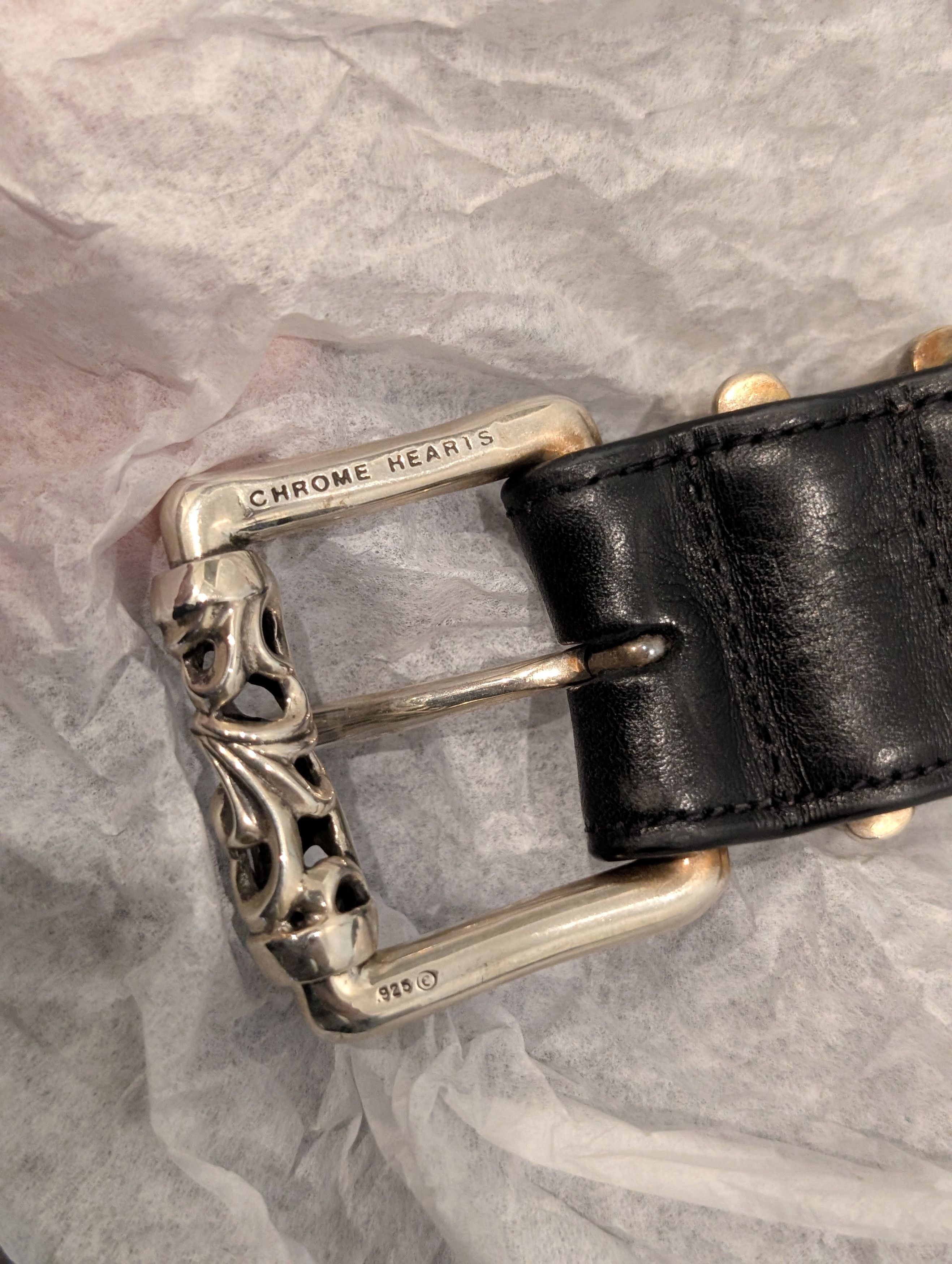 Chrome Hearts CH Roller Belt Classic 1.5" Belt Roller Buckle Chrome Hearts Size 34 - 5 Thumbnail