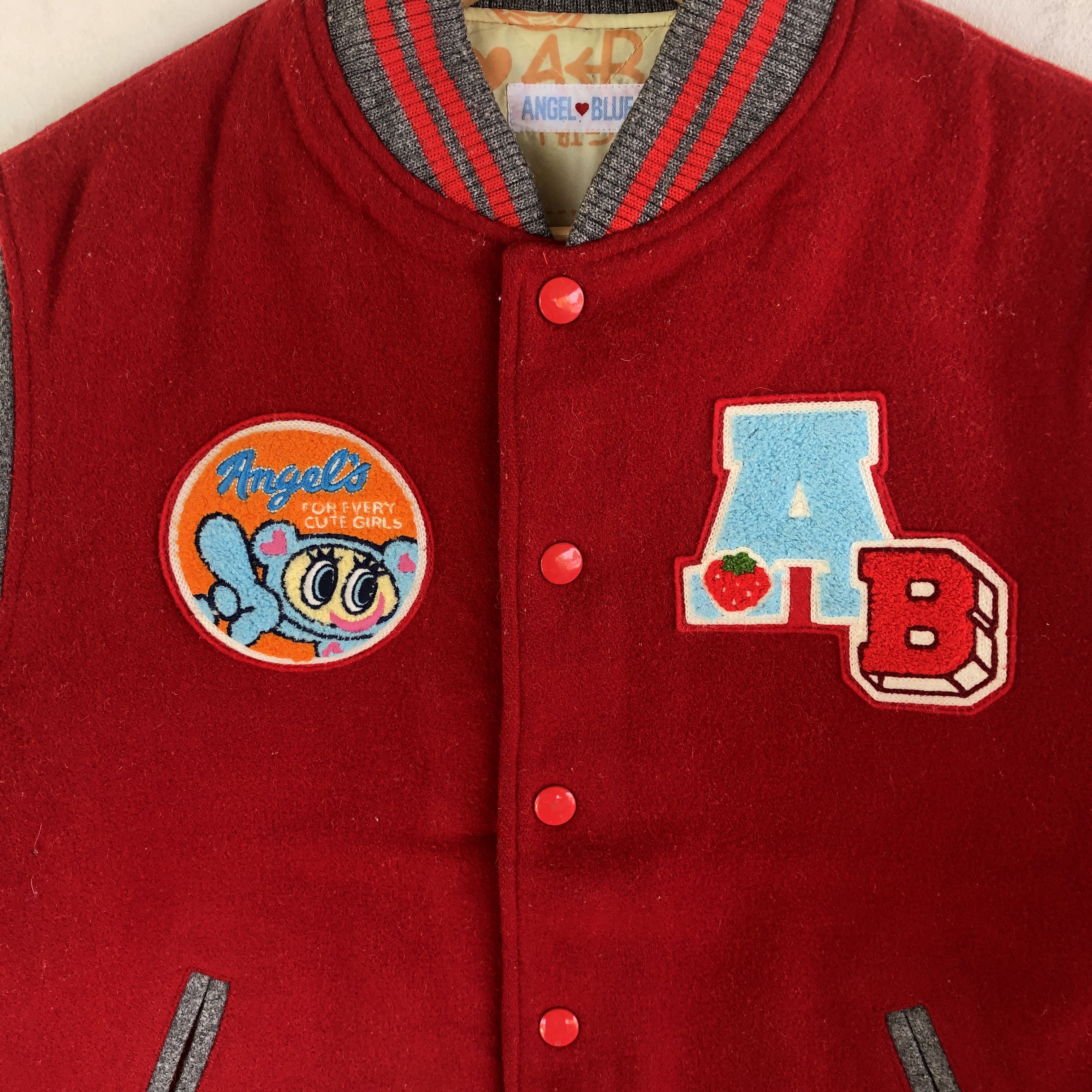 Japanese Brand × Vintage Vintage Angel Blue Letterman Patches Varsity Wool Jacket Size XS / US 0-2 / IT 36-38 - 5 Thumbnail