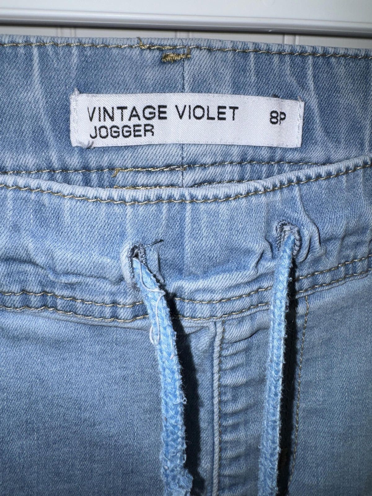 Other Vintage Violet Women's 8P Light Wash Denim Jogger Pants Size 30" / US 8 / IT 44 - 3 Thumbnail