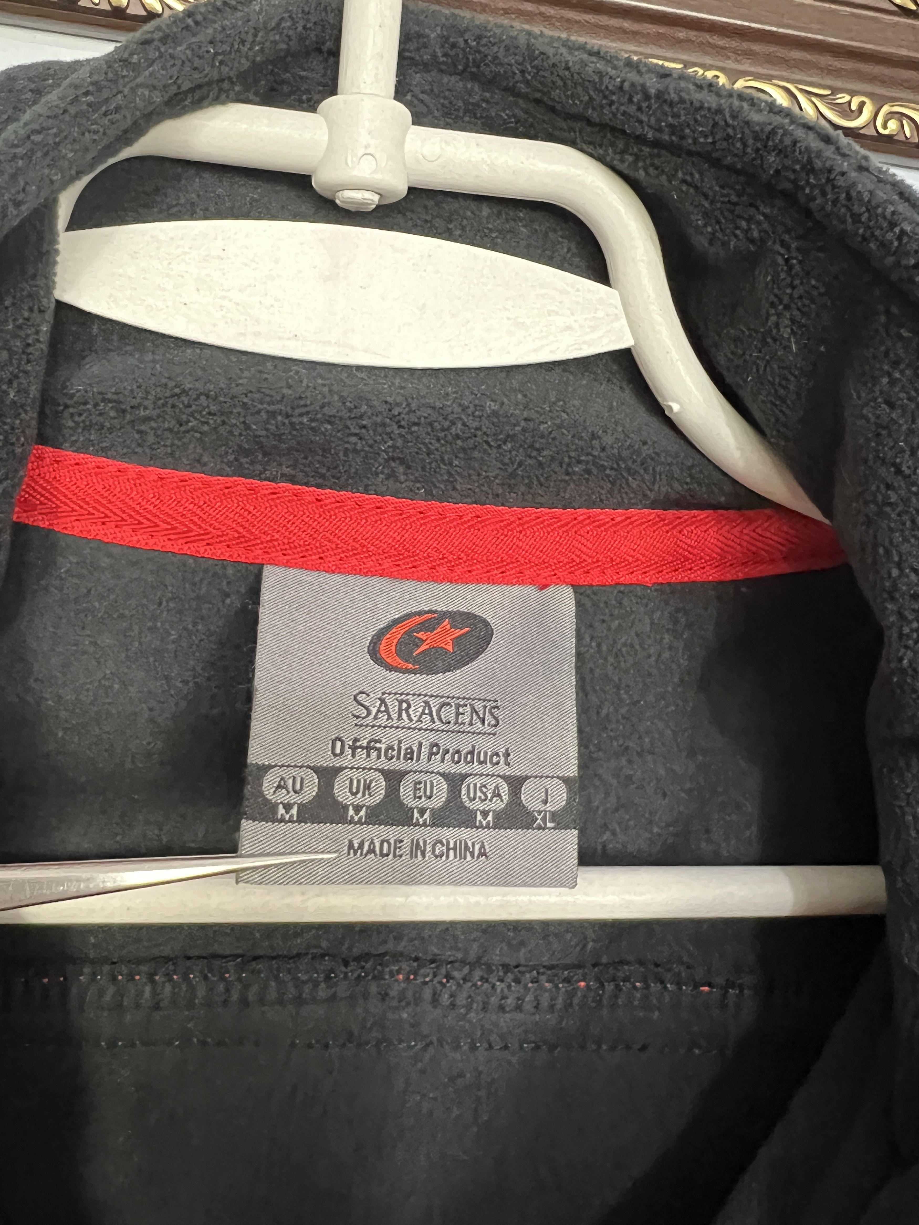 Vintage BLK Saracens Rugby Union Fleece Jacket Track Top Rare Hype Size US M / EU 48-50 / 2 - 6 Thumbnail