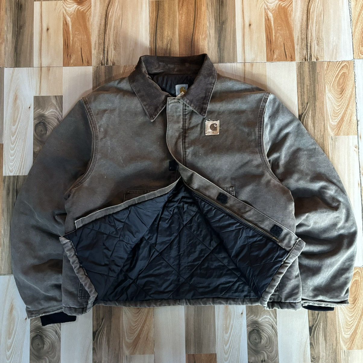 Carhartt Rare💥Vintage 00s Faded Carhartt Arctic Jacket J22 CHT Size US L / EU 52-54 / 3 - 3 Thumbnail