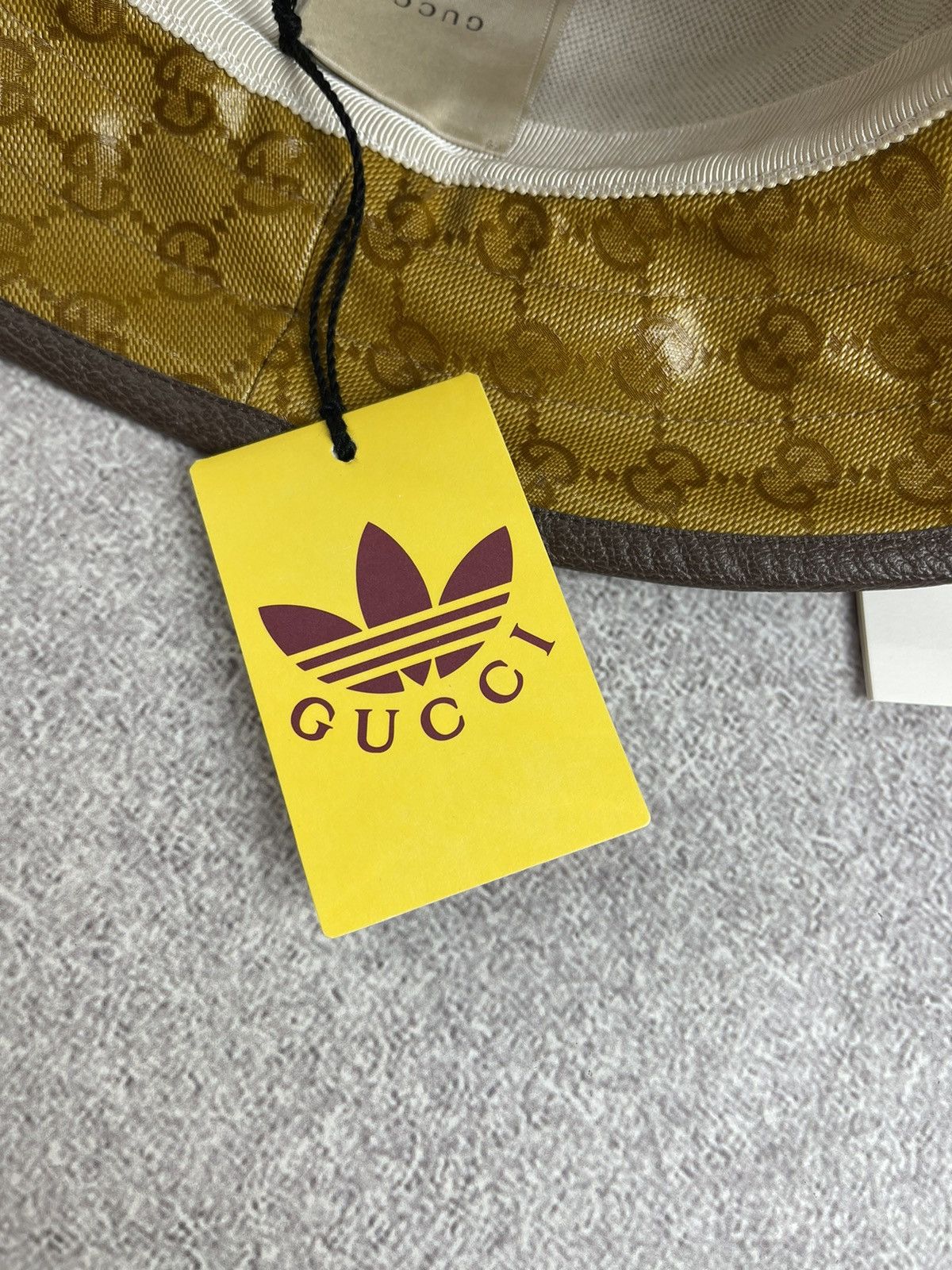 Adidas × Gucci Gucci x Adidas Gg Monogram Bucket Hat Brown Unisex Size ONE SIZE - 10 Thumbnail