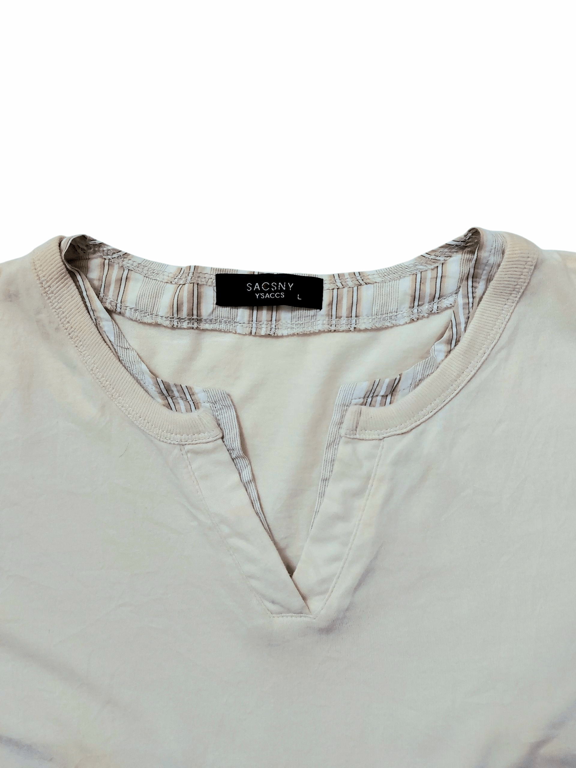 Yohji Yamamoto Sacsny Ysaccs Yohji Yamamoto Split Neck Tee Size US L / EU 52-54 / 3 - 6 Thumbnail