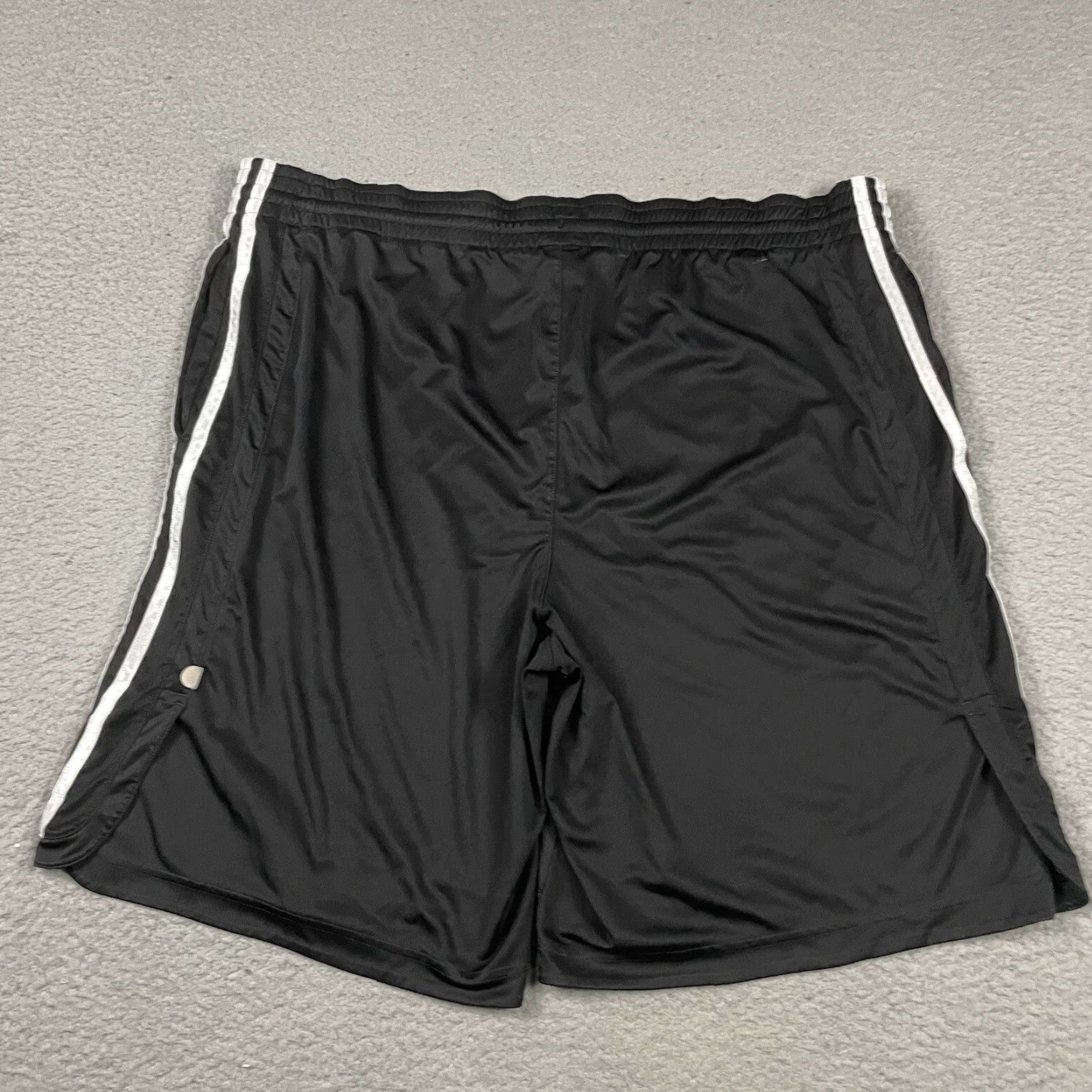 Adidas Adidas Basketball Shorts Adult L Black Dazzle Stripes Trefoil Shiny Athletic Performance Size US 33 - 6 Thumbnail