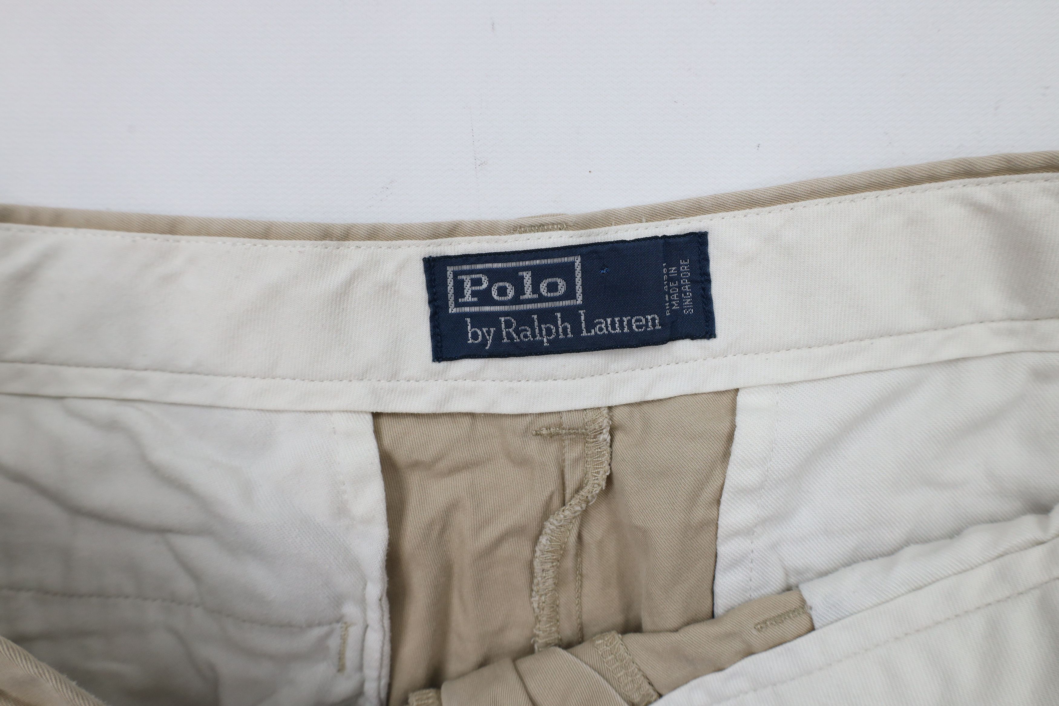 Ralph Lauren × Vintage Vintage 90s Ralph Lauren Wide Leg Chino Pants Cotton Beige Size US 33 - 6 Thumbnail