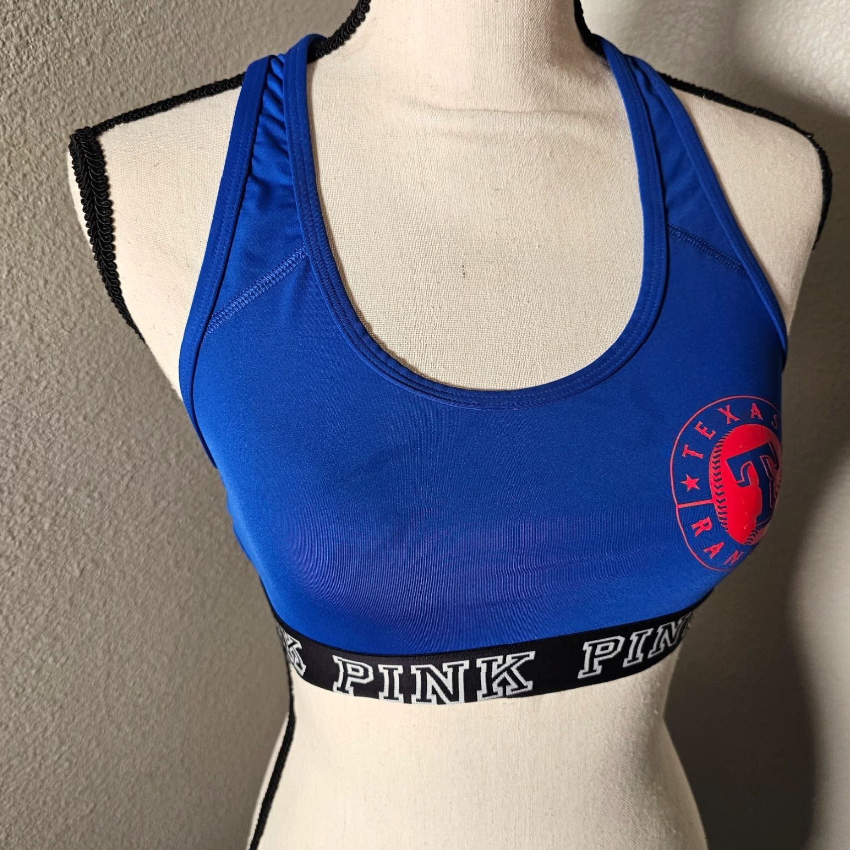 Victoria's Secret Victoria's Secret Pink Ultimate Sports Bra S Blue Texas Rangers Racerback Size ONE SIZE - 6 Thumbnail