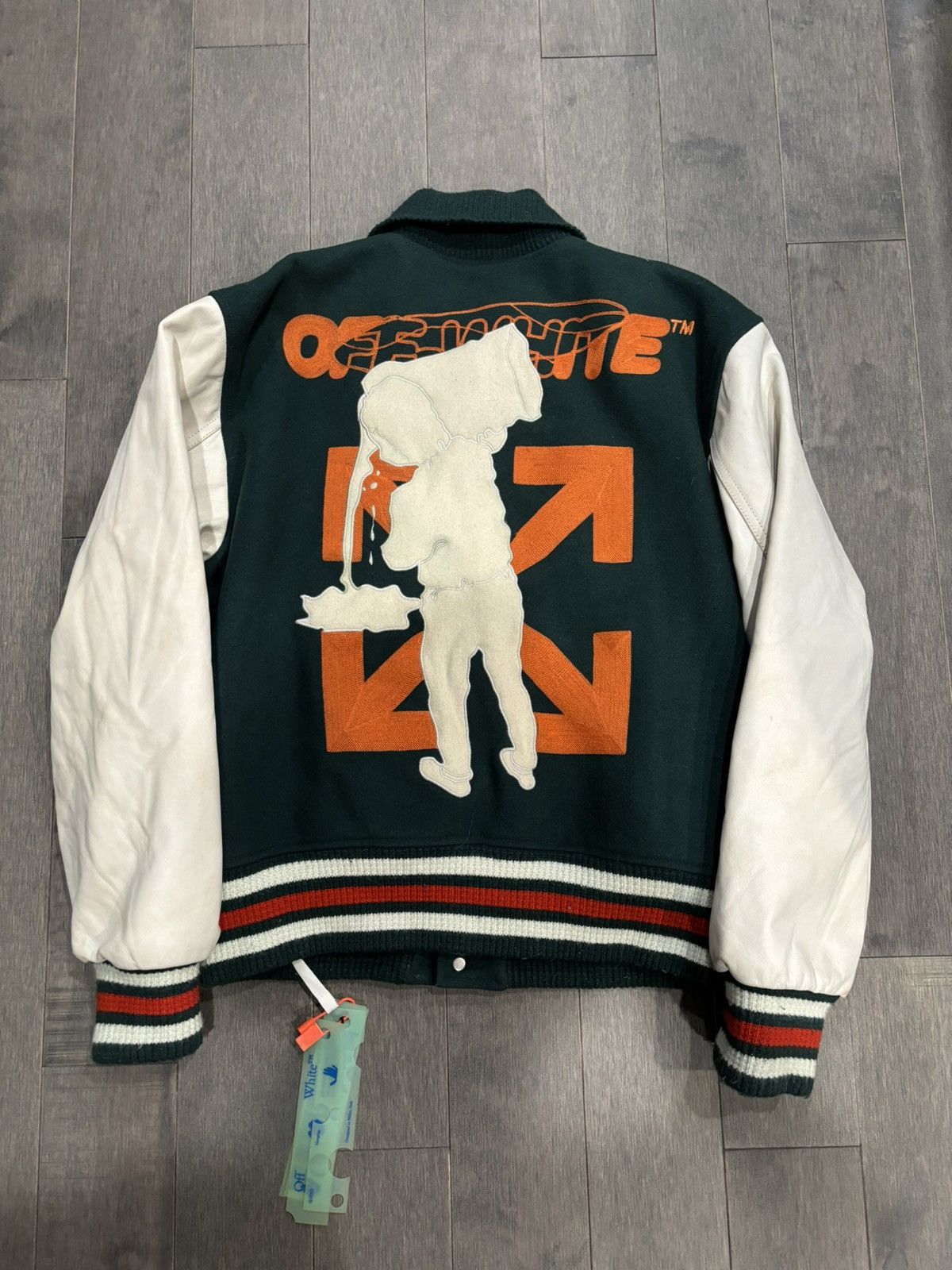 Off White Off white varsity jacket medium Grailed