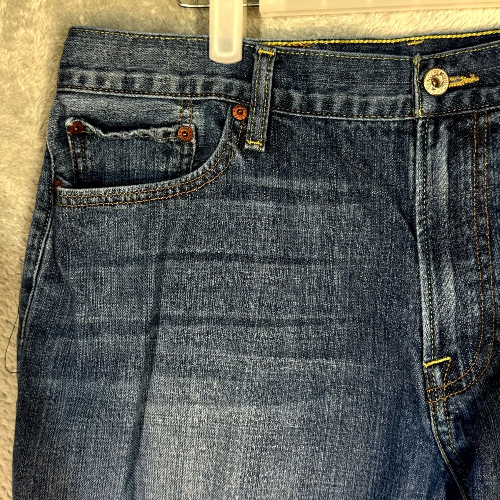 Lucky Brand VINTAGE Lucky Brand 361 Straight Leg Jeans Men 38 Blue Denim 5-Pocket Zip Fly 28 Inseam Mens Jeans Size US 38 / EU 54 - 3 Thumbnail