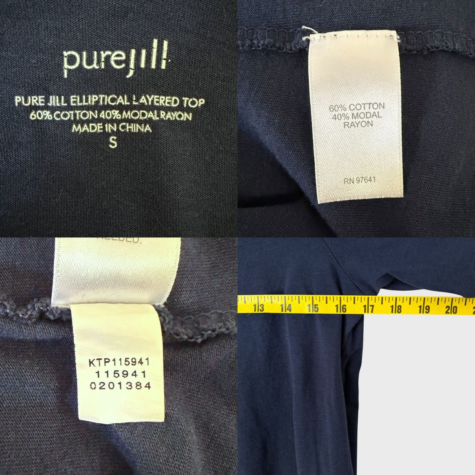 J. Jill Pure J.Jill Top Women's Size Small Blue Scoop-Neck 3/4 Sleeve Elliptical Layered Size S / US 4 / IT 40 - 8 Thumbnail