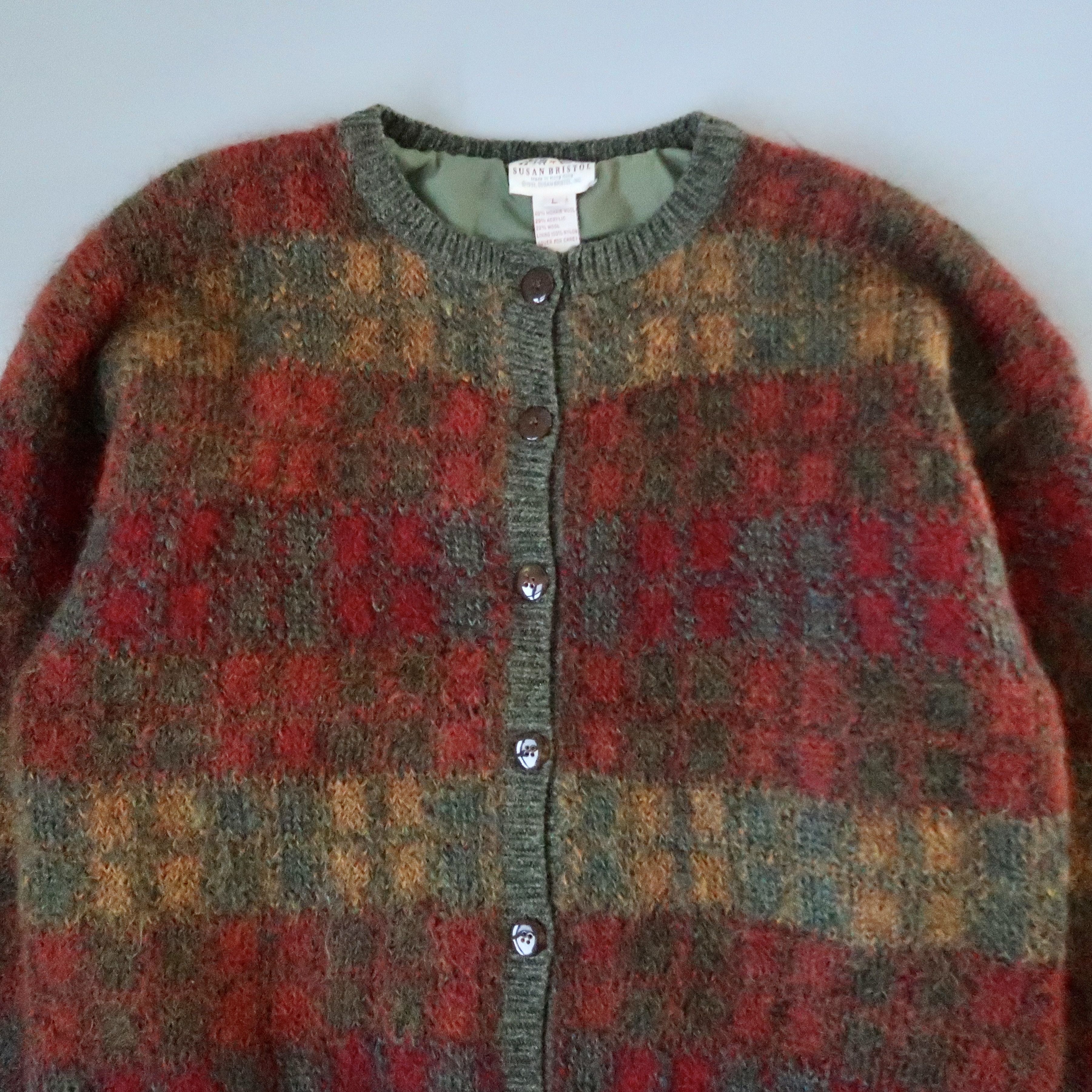 Vintage 1990s SUSAN BRISTOL nylon lined mohair-mix cardigan Size L / US 10 / IT 46 - 9 Thumbnail