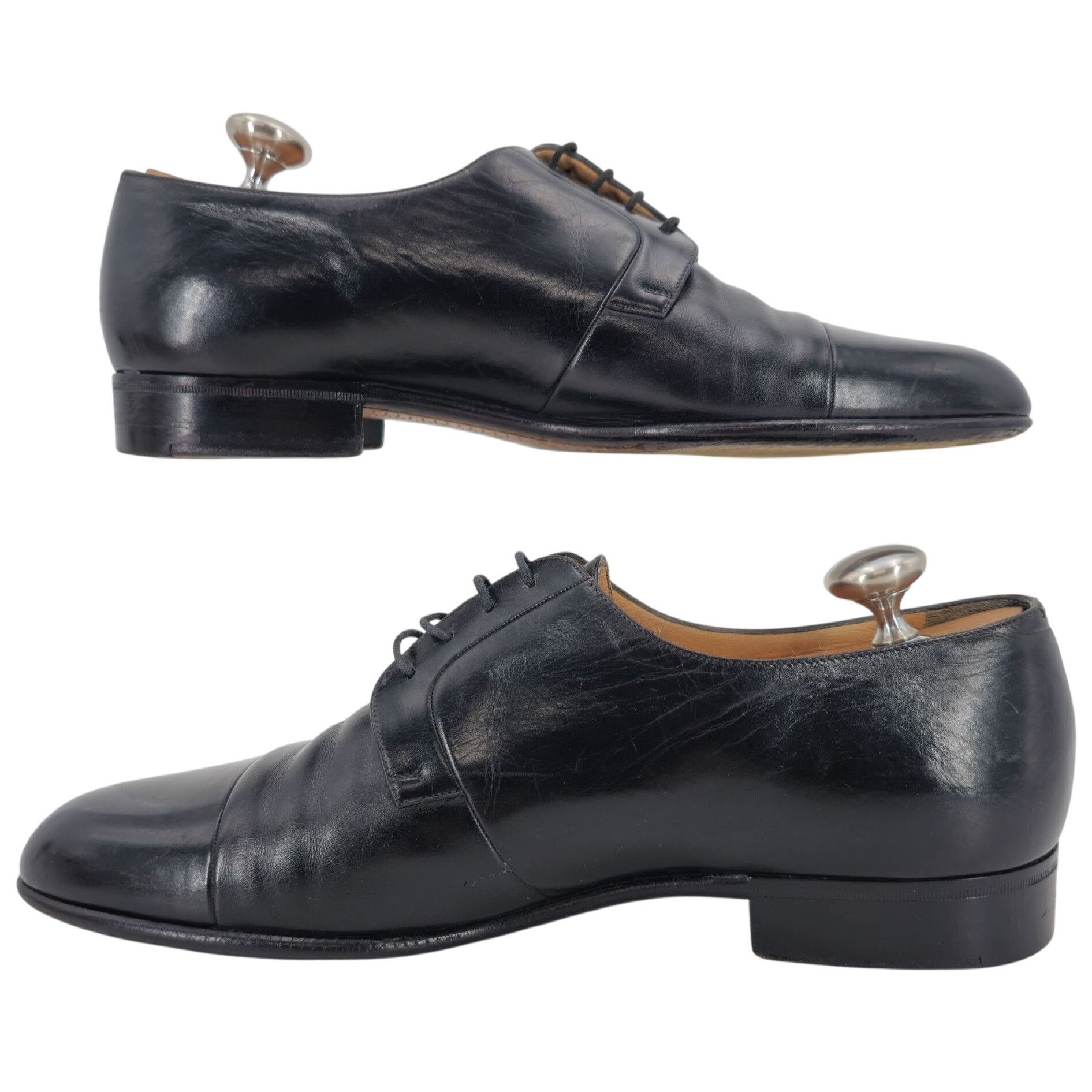 Testoni Vintage A. Testoni Men's 8 Italian Black Calf Leather Dress Size US 8 / EU 41 - 9 Thumbnail