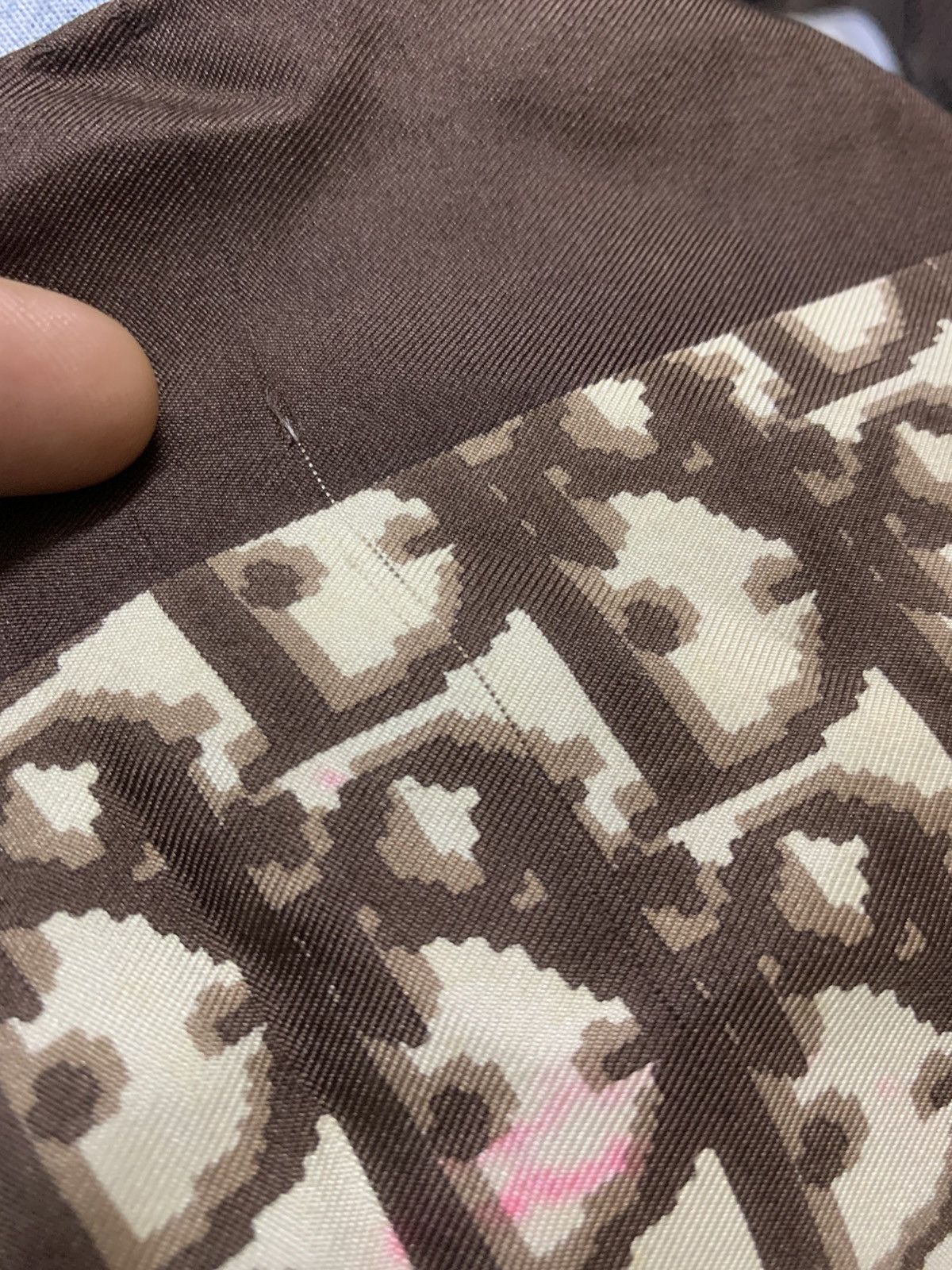 Christian Dior Monsieur Vintage Christian Dior Monogram Silk Brown Scarf Size ONE SIZE - 13 Thumbnail