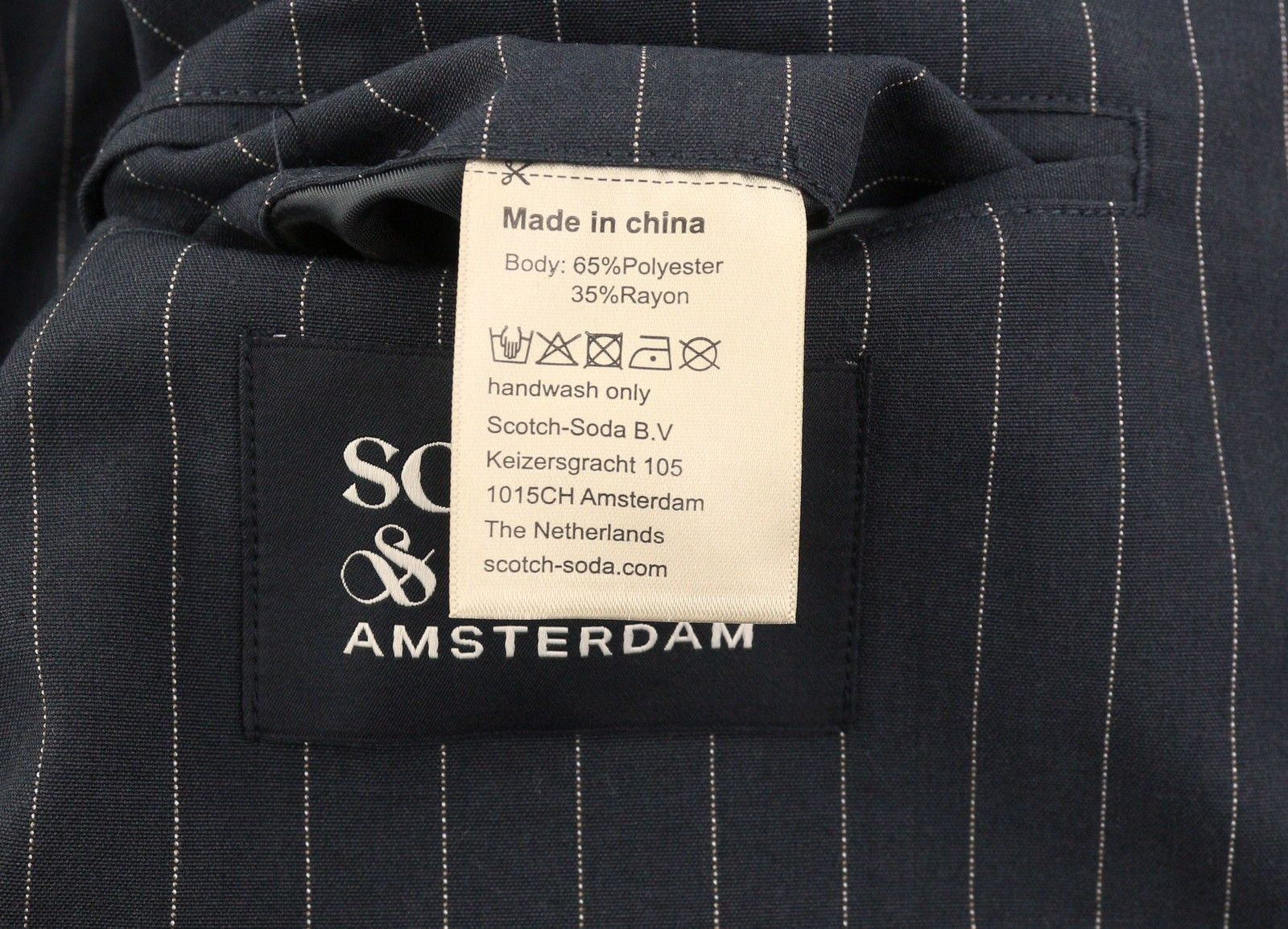 Scotch & Soda M Grey Melange Pinstripe Double-Breasted Blazer 88533 Size 38R - 10 Thumbnail