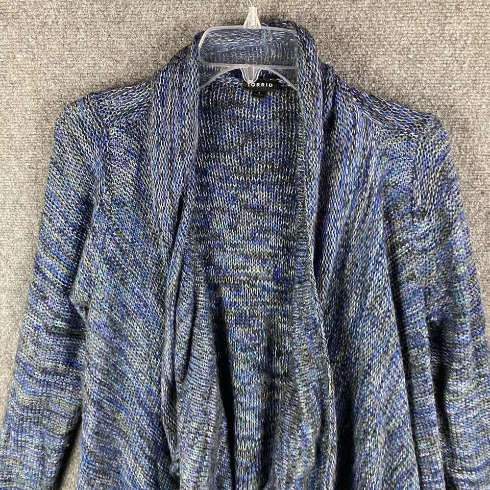 Torrid Torrid Cardigan Women's Size 1 Knit Blue Cotton Blend Adults Size S / US 4 / IT 40 - 2 Thumbnail