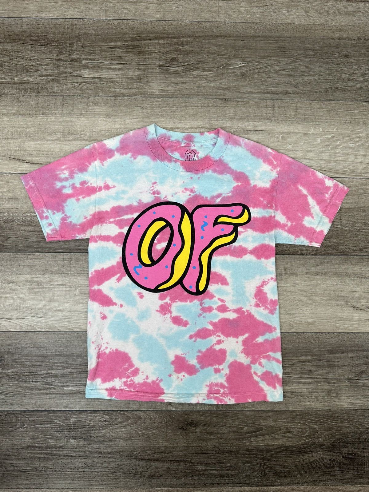 image of Golf Wang x Odd Future Tie Dye Cotton Candy Donut Logo Tee Sz. Small S in Pink, Men's