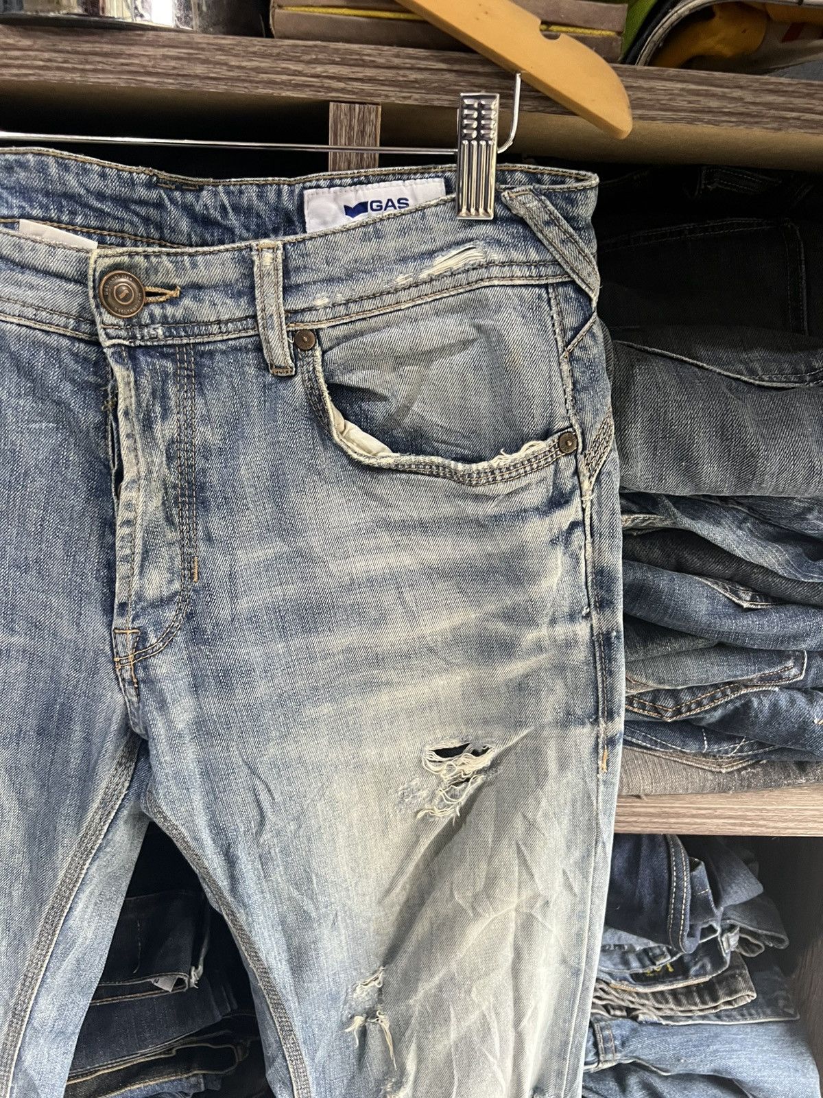 GAS 🔥Rare Gas Distressed Denim Size US 32 / EU 48 - 9 Thumbnail