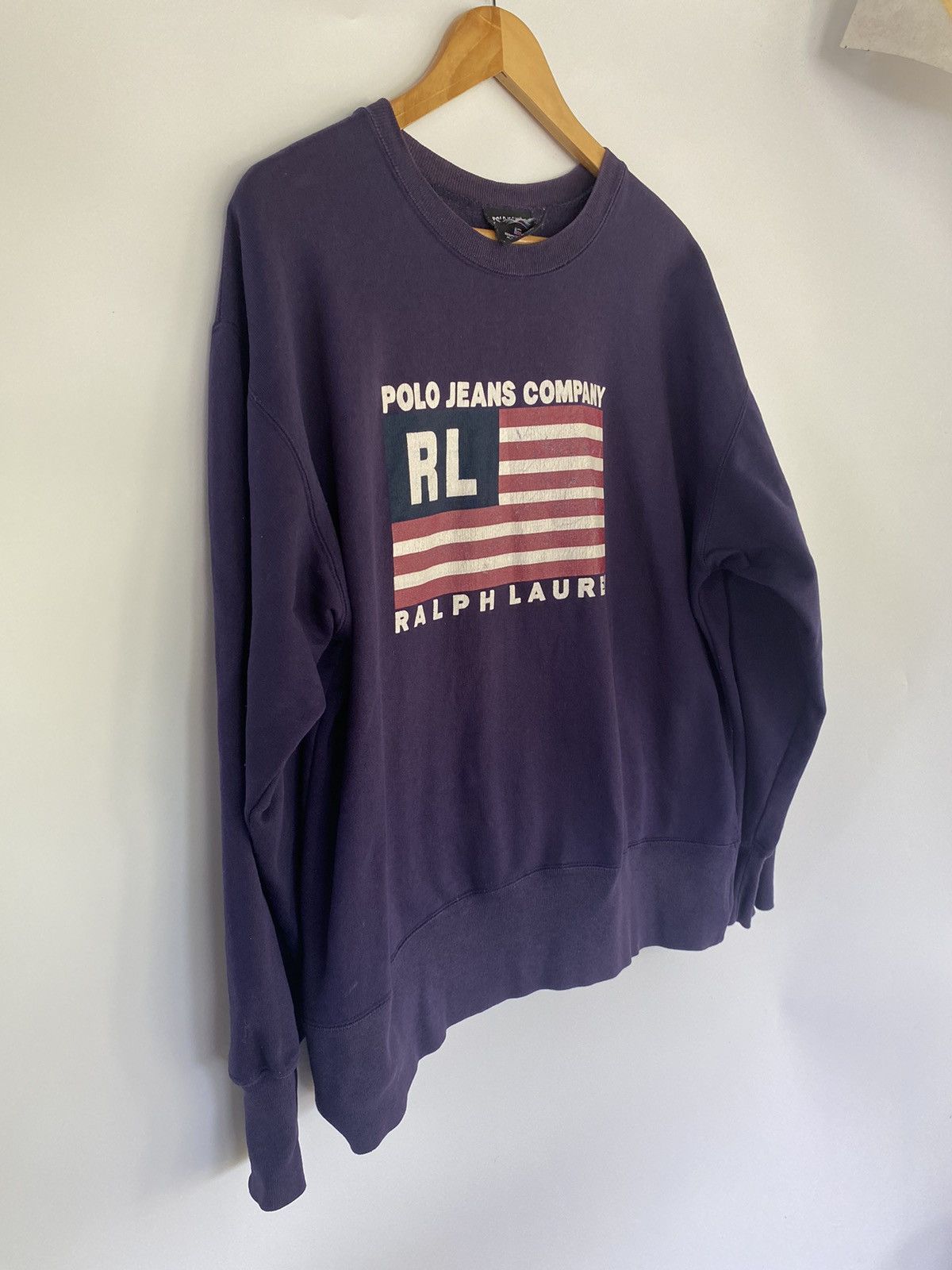 Polo Ralph Lauren × Ralph Lauren × Vintage RL Ralph Lauren USA Sweatshirt Polo Jeans Flag America Logo Size US XL / EU 56 / 4 - 4 Thumbnail