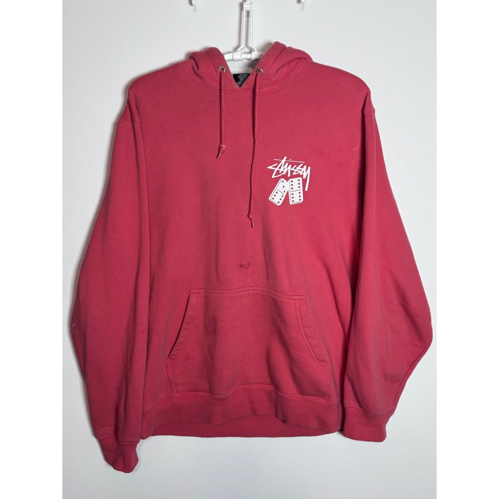 Stussy Stüssy Red Dice Domino Faded Logo Pullover Hoodie Size M Size US M / EU 48-50 / 2 - 3 Thumbnail