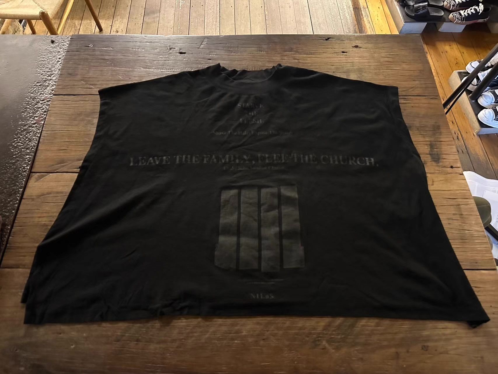 NILOS NILøS 17SS Black Square‑Print Short‑Sleeve Tee Ｑ25 Size US S / EU 44-46 / 1 - 1 Thumbnail