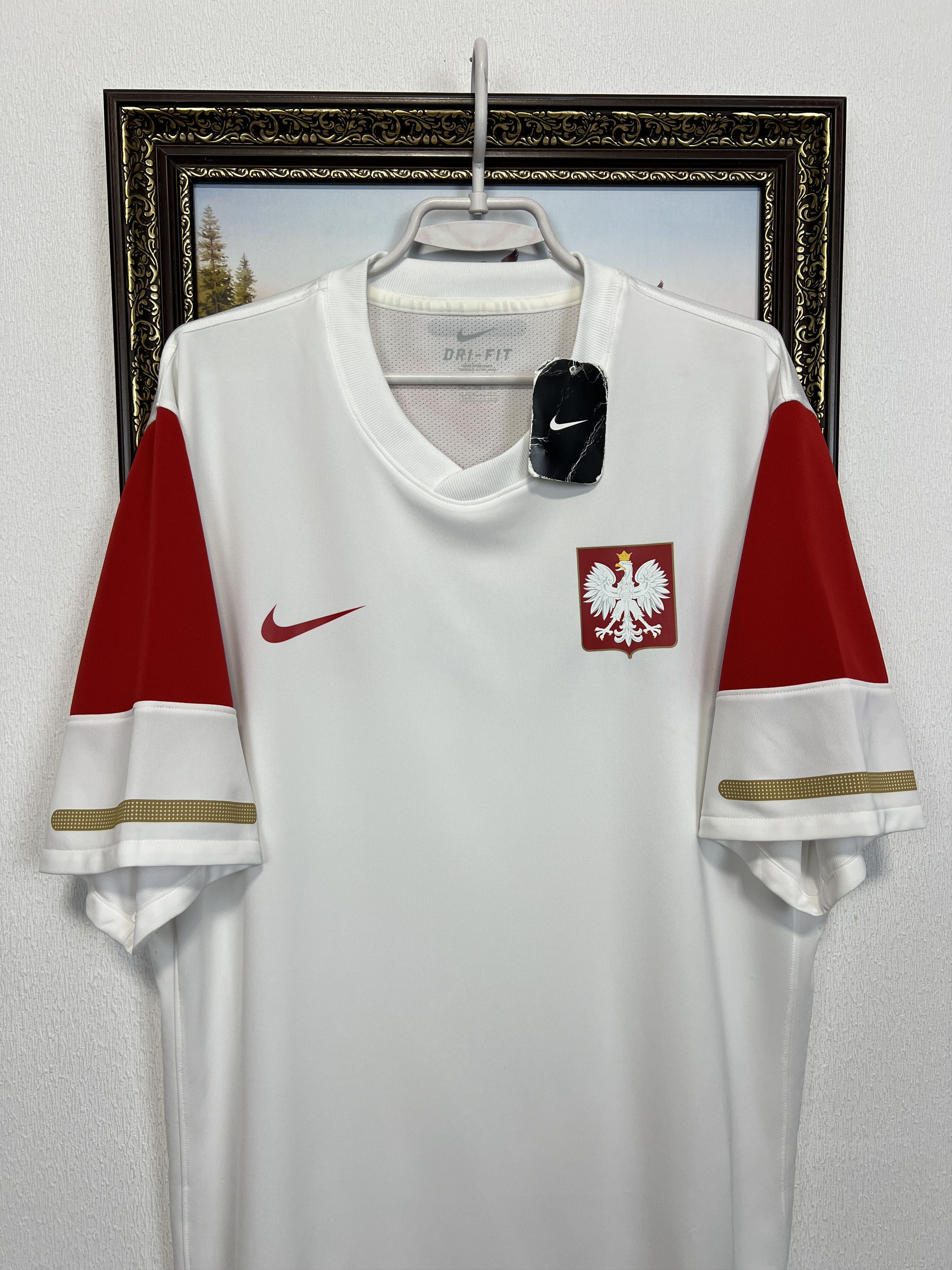 Nike Poland Home football shirt Soccer Player Issue Jersey Trikot Size US XXL / EU 58 / 5 - 2 Thumbnail