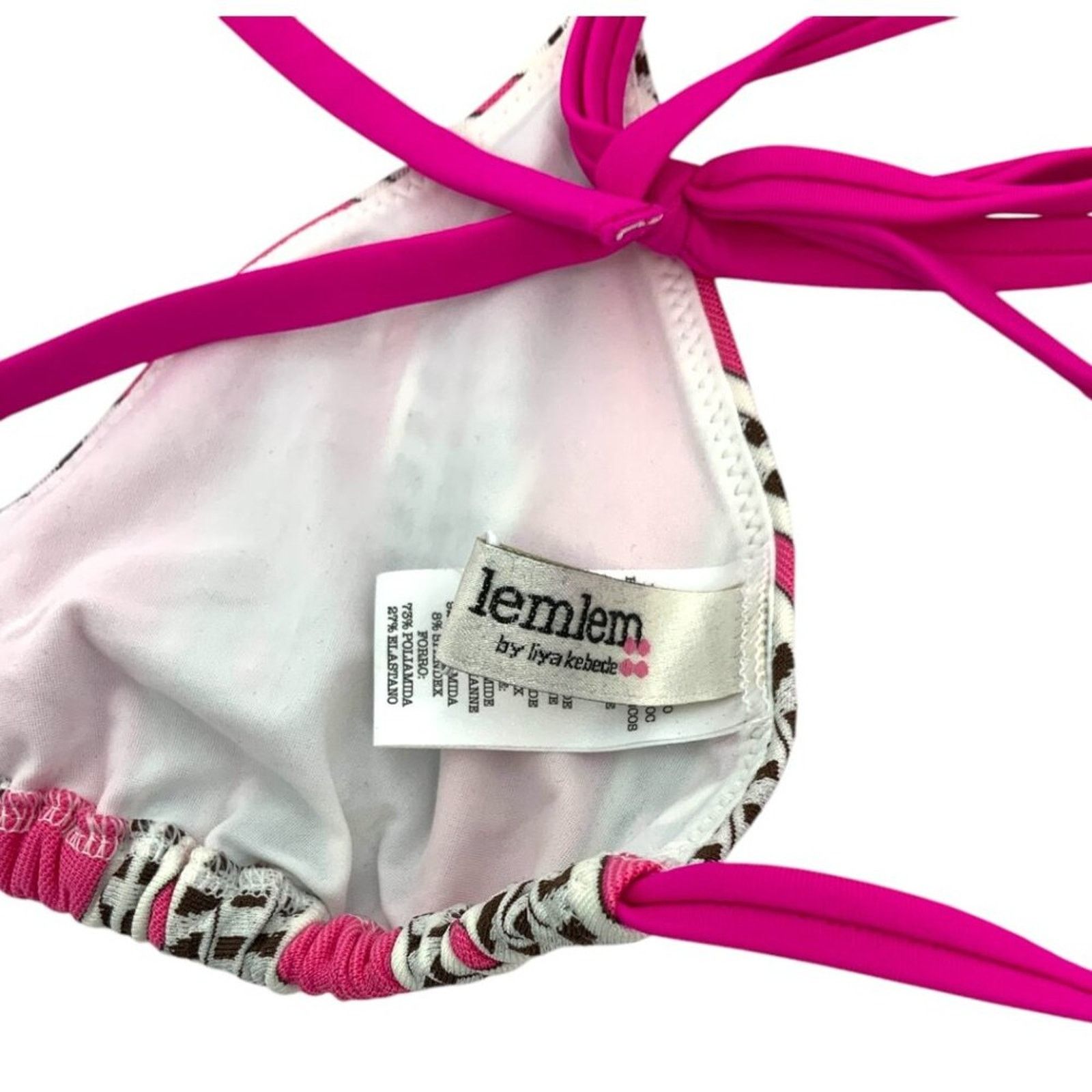lemlem LemLem Amira Triangle Bikini Top Pink Sz Small NWOT $155 MSP Size S / US 4 / IT 40 - 4 Thumbnail