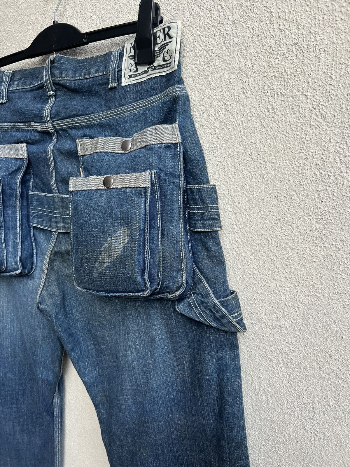 Vintage VTG REFER Japan Paint Splashed Distress Denim Cargo Jeans Size US 32 / EU 48 - 17 Thumbnail