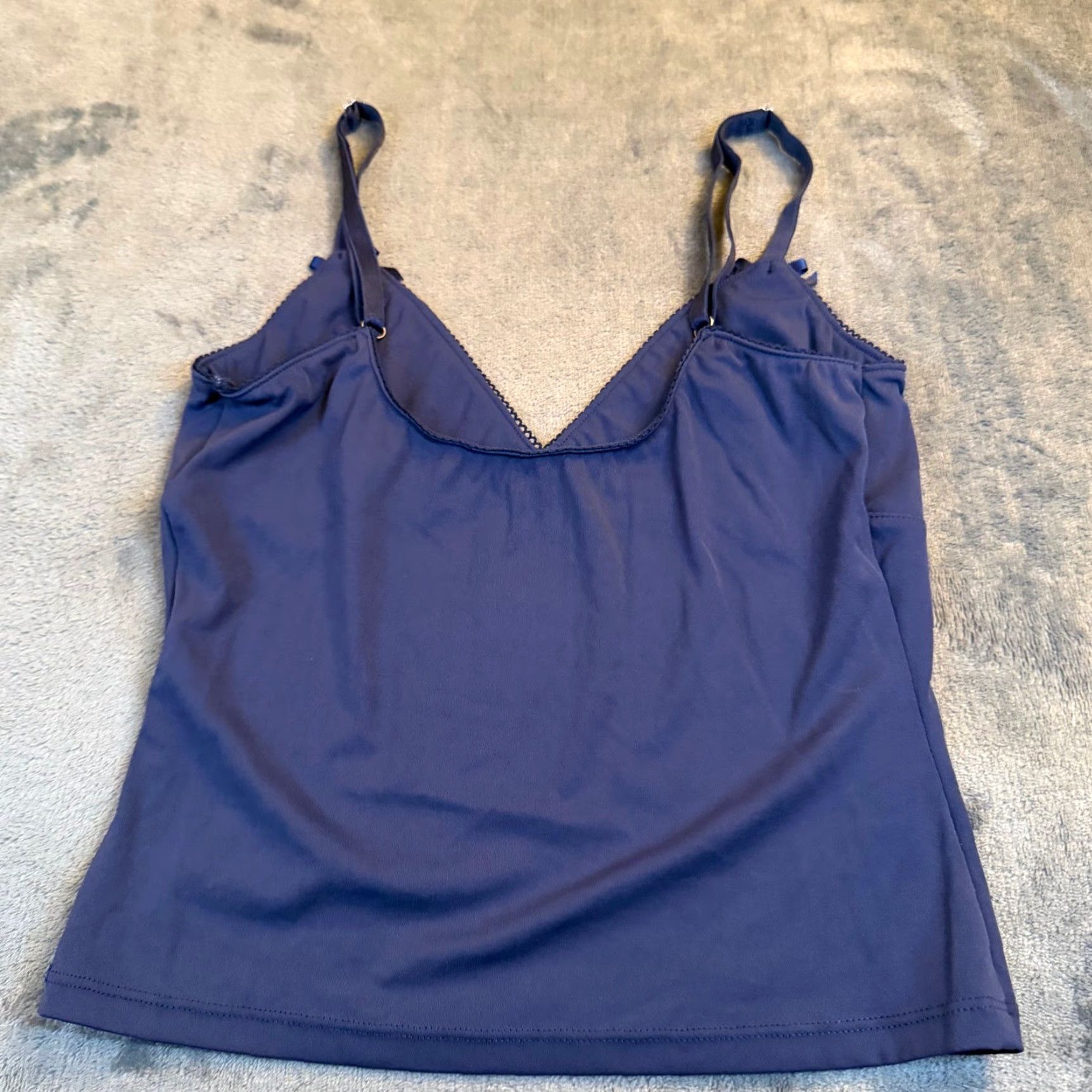 Vintage ESTPAC Camisole Navy Blue Lace Trim V-Neck Top Women S Small Adjustable Strap Bow Spaghetti Strap Tank Women's Size Small Size S / US 4 / IT 40 - 3 Thumbnail