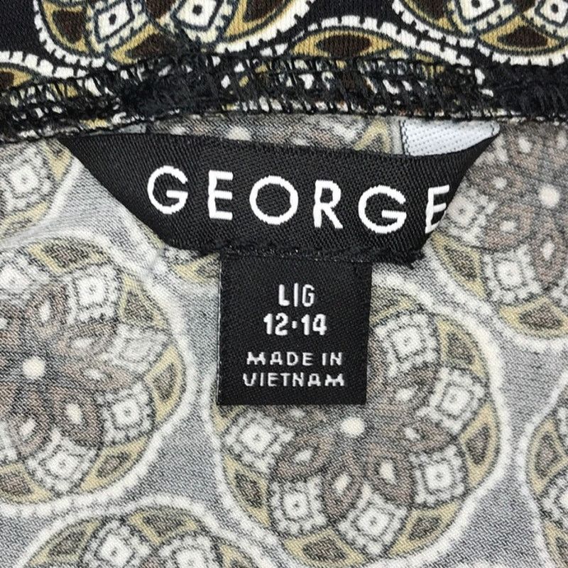 George George Geometric Midi A-line Skirt L (12/14) Size 33" - 3 Thumbnail