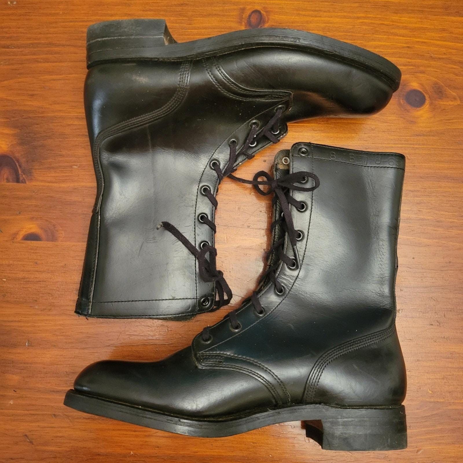 Other Vintage 1965 Military Black Leather Combat Boots 8B Tactical Size US 8 / EU 41 - 9 Thumbnail