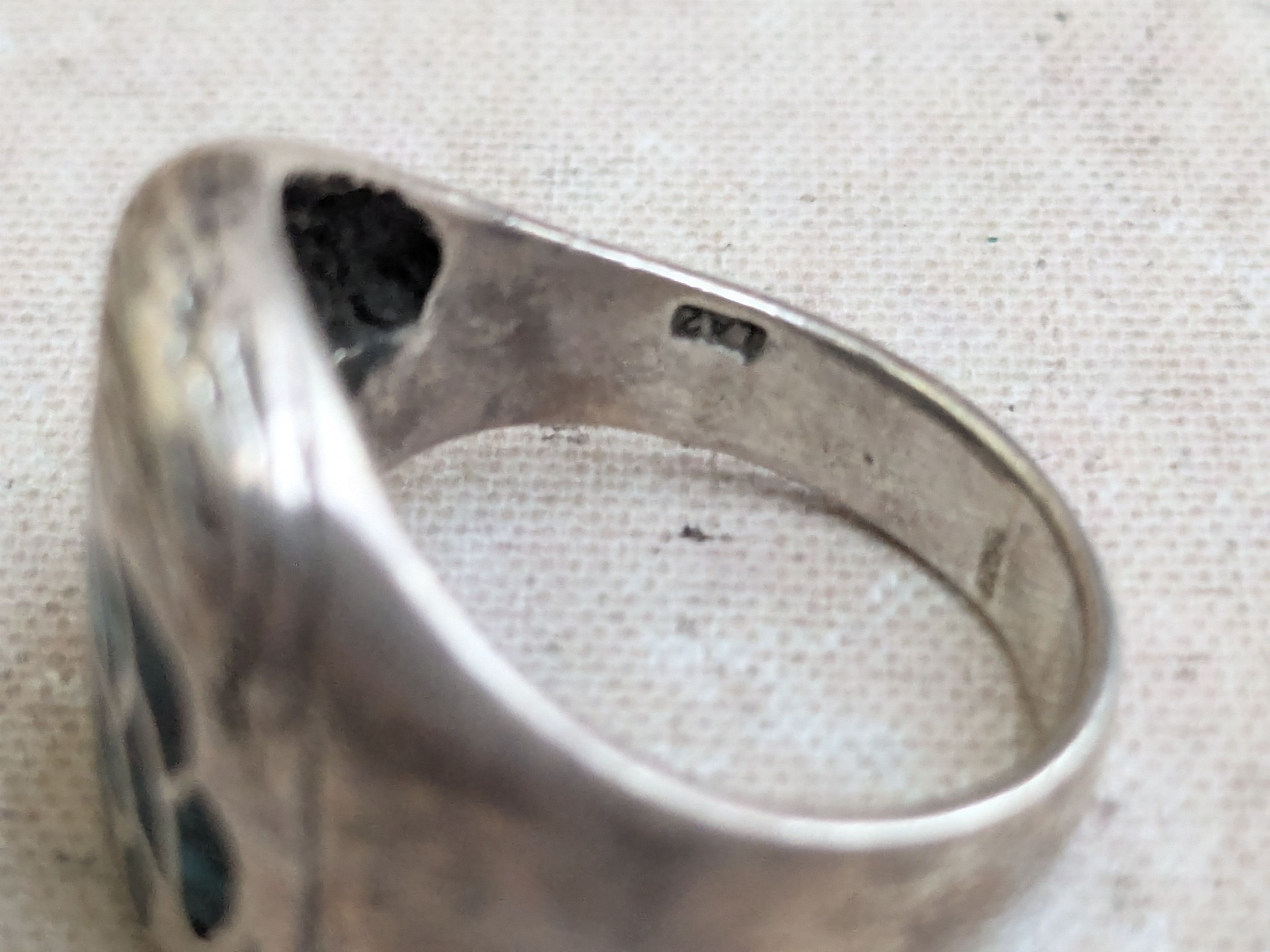 Sterling Silver LAZ Sterling Silver Ring Crushed Turquoise Eagle 8.75 Size ONE SIZE - 2 Thumbnail
