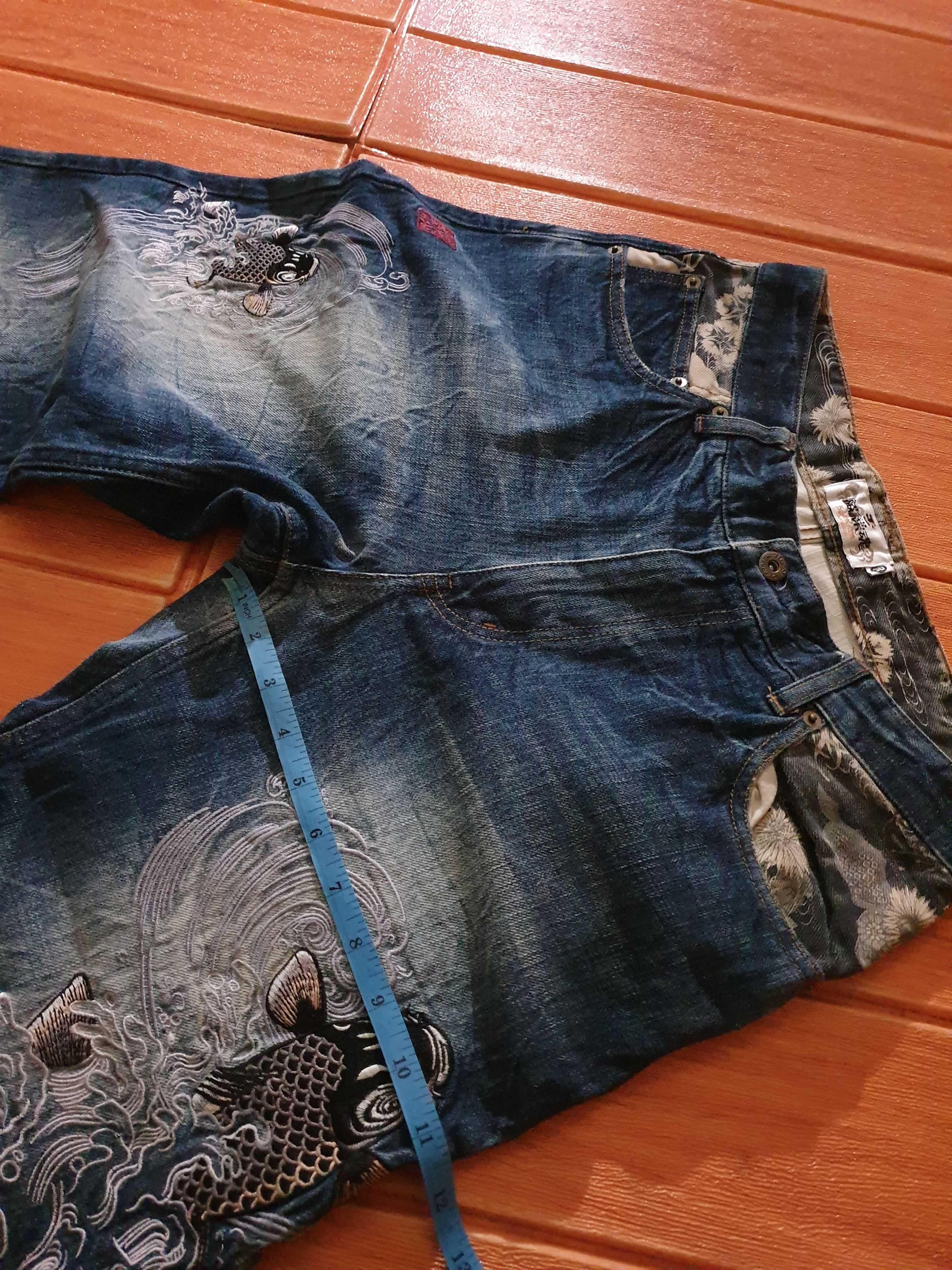 Japanese Brand × PPFM 💥Karakuri tamashi koi fish Japanese brand denim pant Size US 30 / EU 46 - 9 Thumbnail