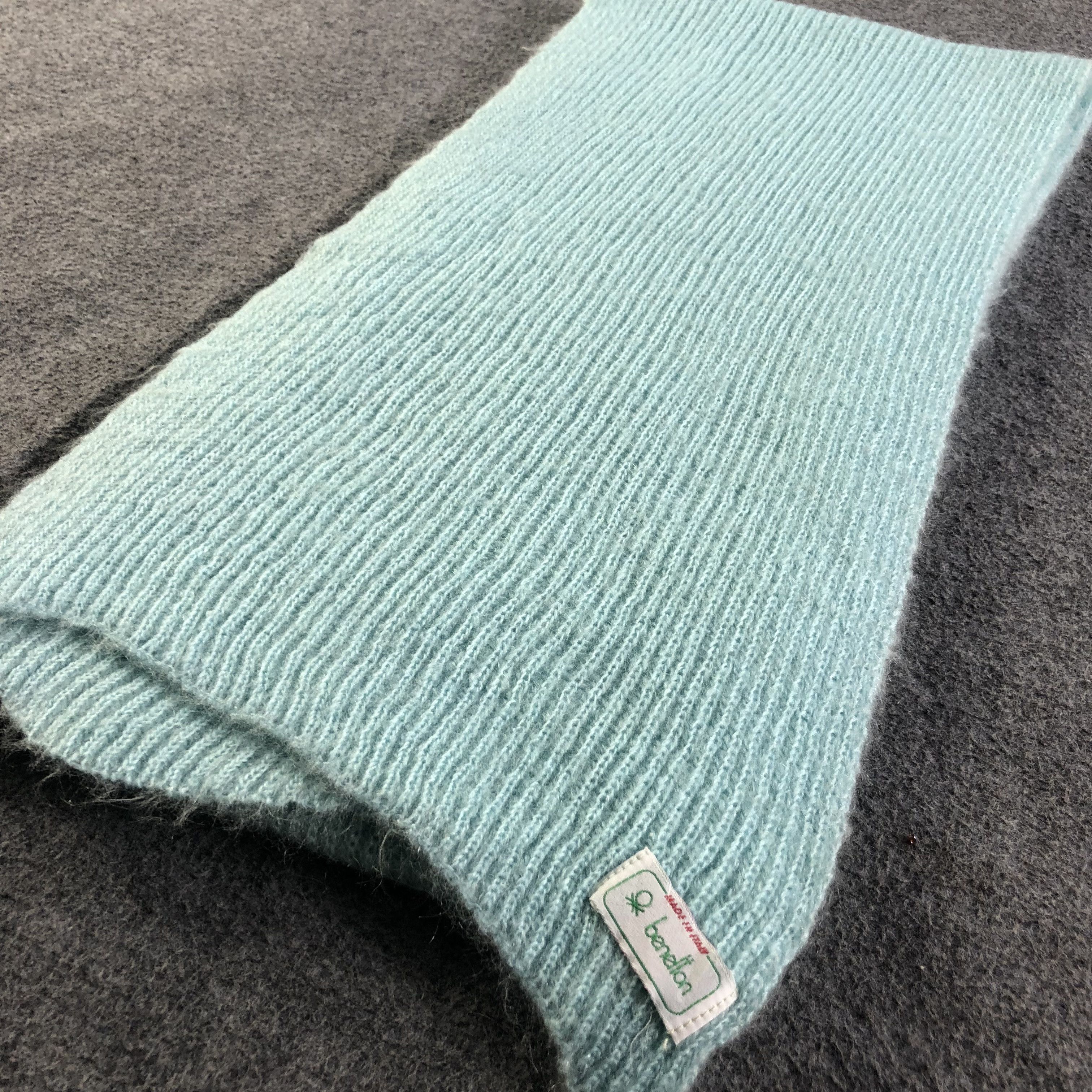 United Colors Of Benetton Benetton Pleated Wool Scarf Muffler V2039 Size ONE SIZE - 3 Thumbnail