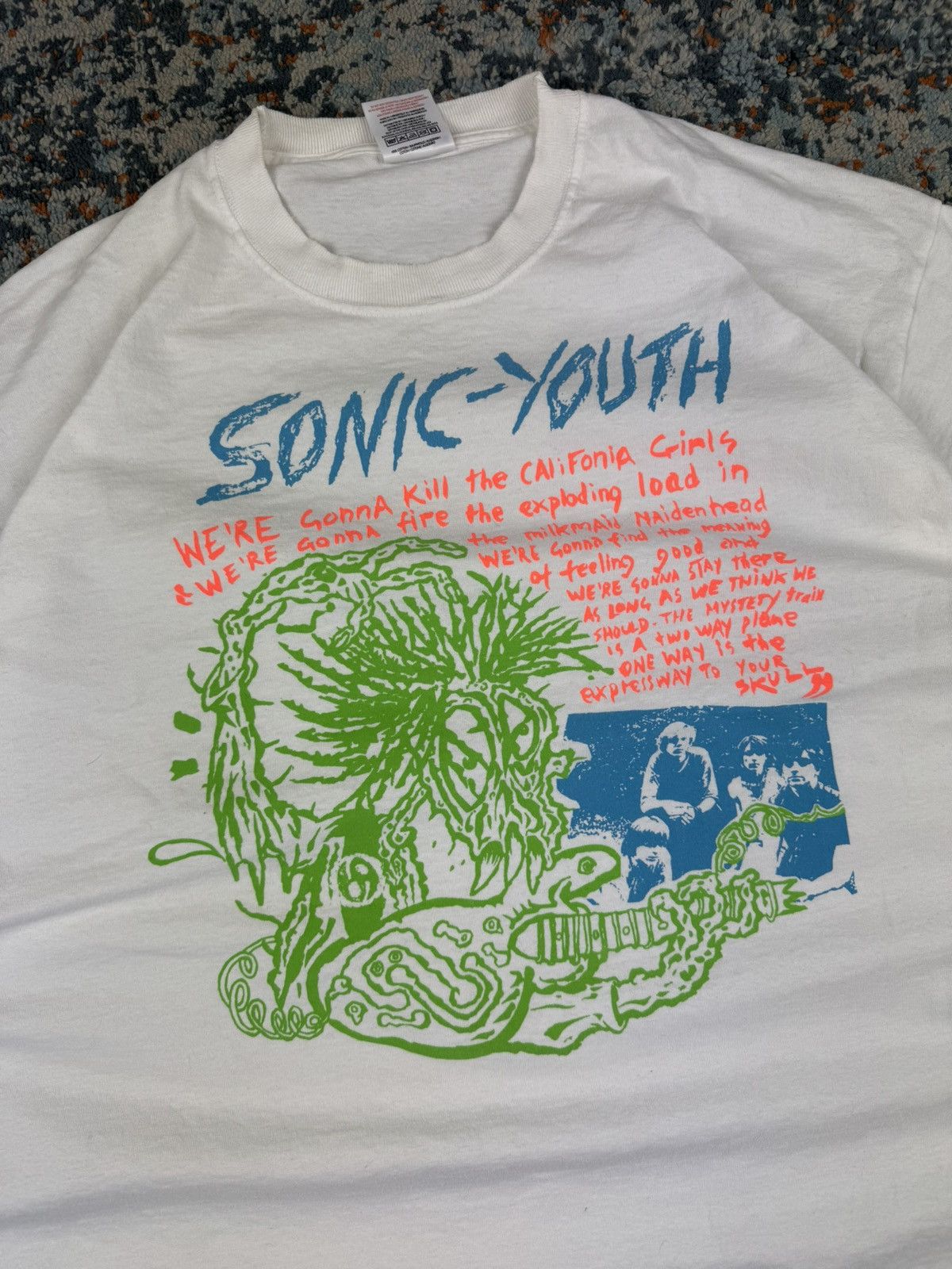 Band Tees × Vintage Rare Vintage 00s Sonic Youth express way to yr skull tee Size US XL / EU 56 / 4 - 4 Thumbnail