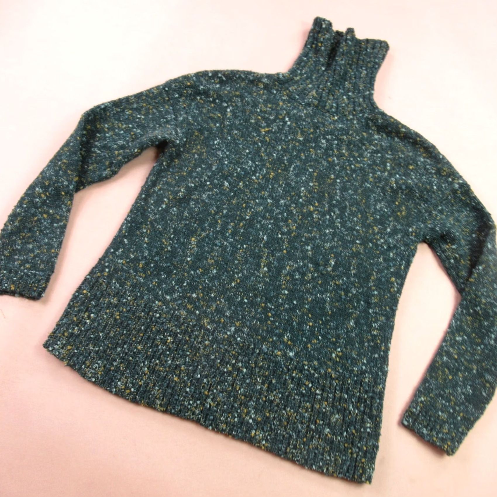 J. Jill J Jill Sweater Womens XS Long Sleeve Pullover High Neck Outdoors Green Size XS / US 0-2 / IT 36-38 - 2 Thumbnail